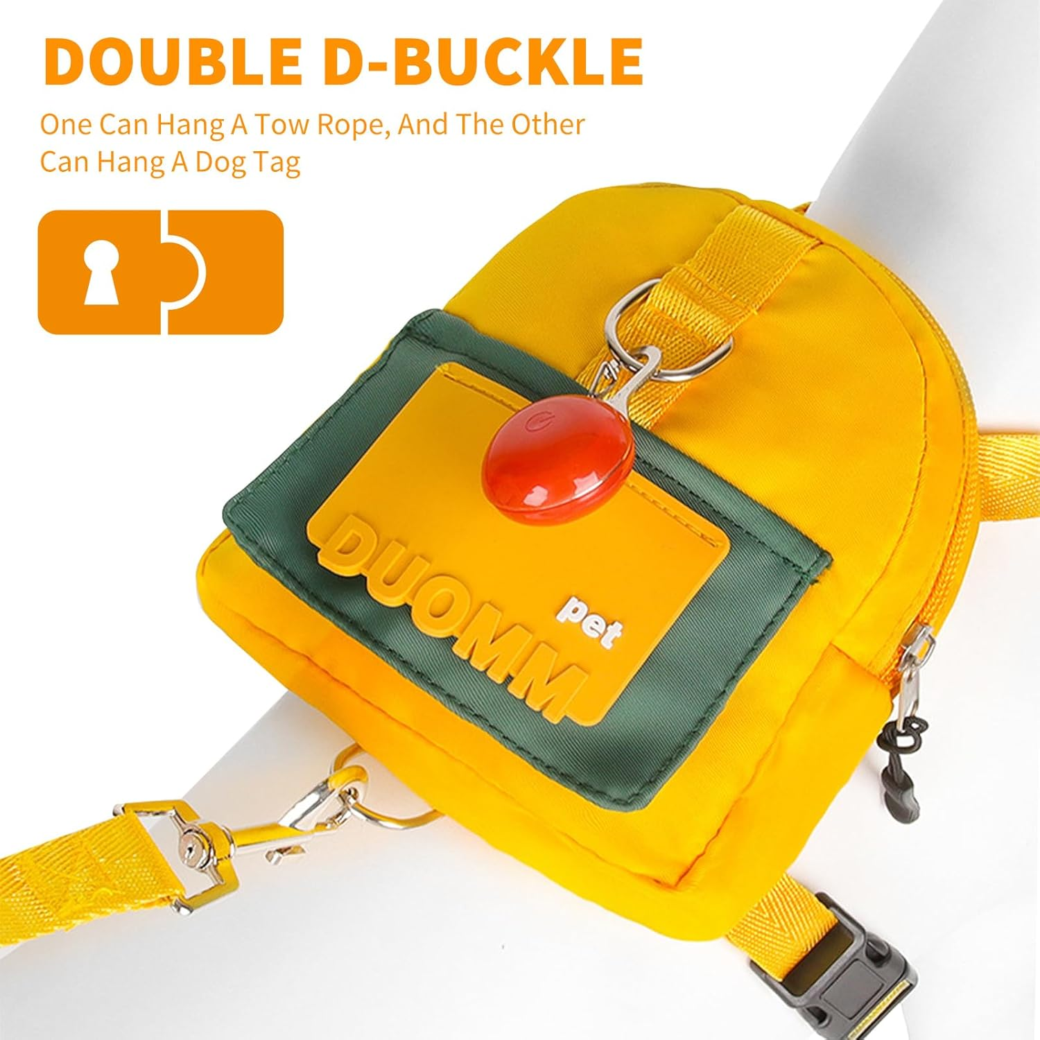 PETCUTE Dog Backpack Harness for Dogs, Dog Backpack with Lead, Pet Harness with Waste Bag Dispenser, Dog Saddle Bag, Adjustable Puppy Harness Backpack for Hiking Training and Daily Walking image number 6