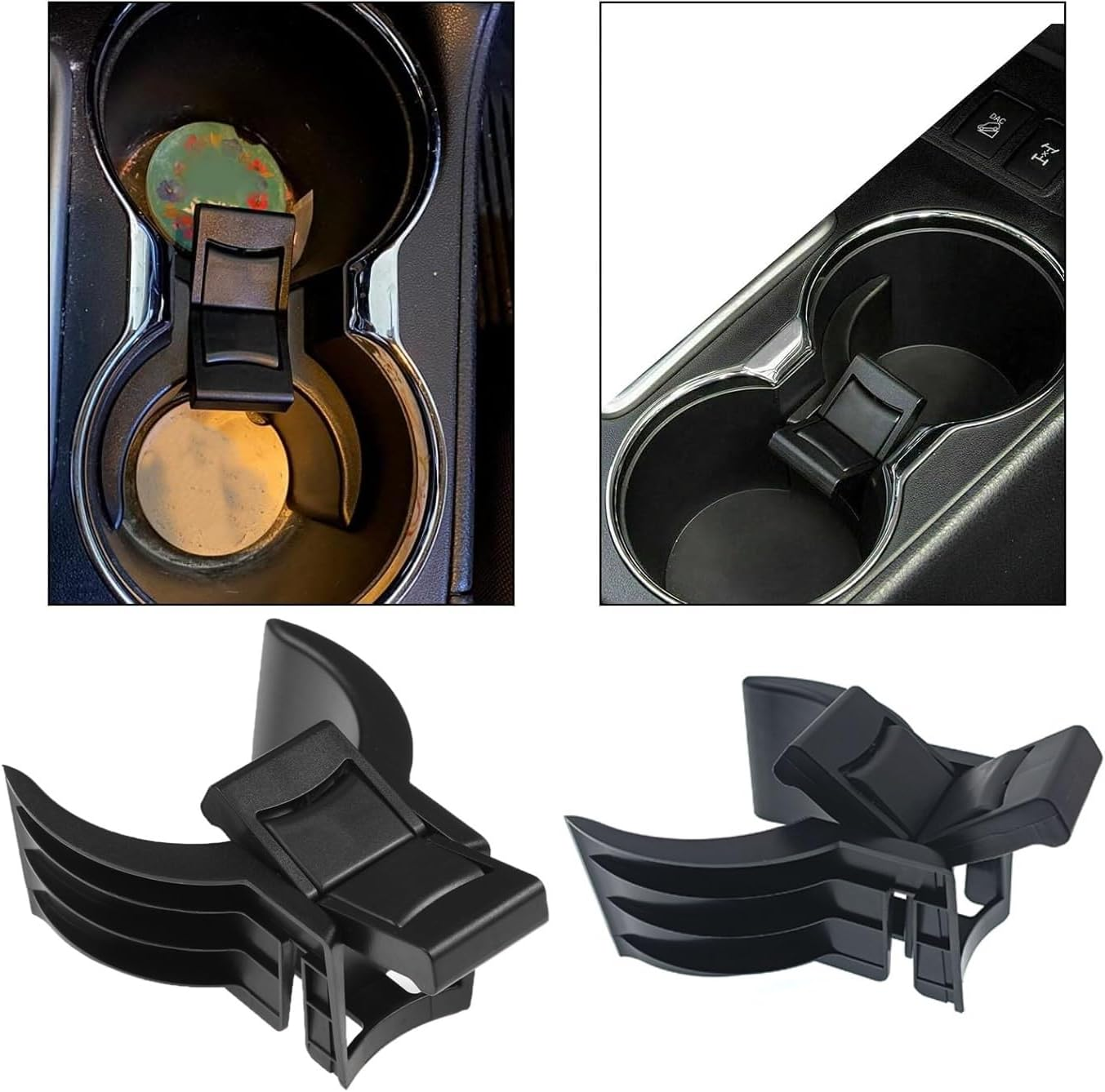 Console Cup Holder Insert Replacement 55618-0E200-C0 Compatible with Toyota Highlander 2014-2020 Plastic Cup Holder Car Accessories Black image number 2