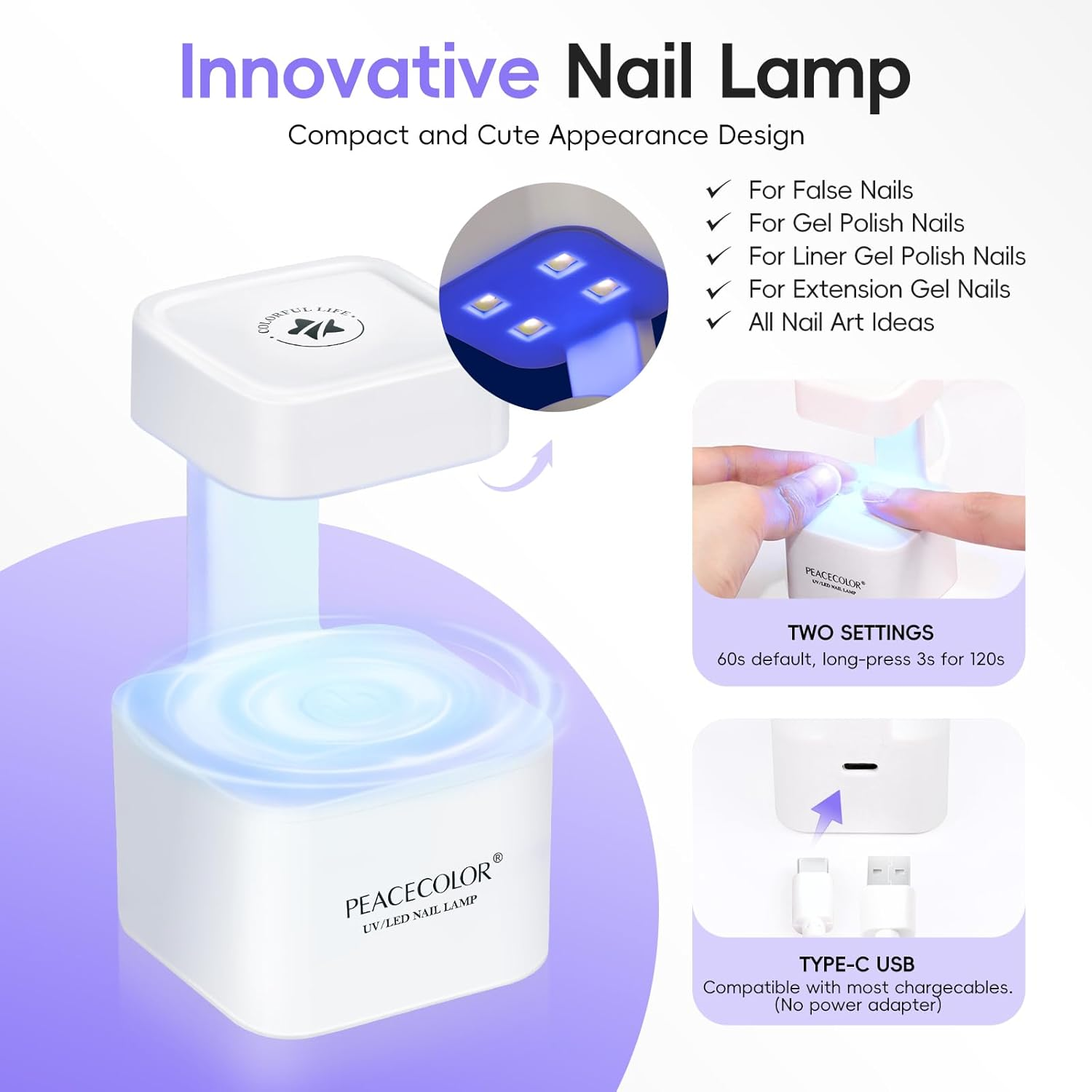 PEACECOLOR Gel Nail Kit, 240Pcs Short Medium Almond Nail Tips with U V Light 2PC Jelly Gel Polish Nail Glue Top Coat Stickers Rhinestones Easy Extension Set DIY Salon Gifts for Women image number 2