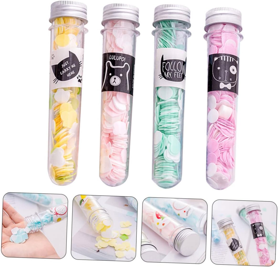 Sosoport 4Pcs Portable Soap Sheets Disposable Soap Flakes for Travel Scented Paper for Hand Washing Compact Cleaning Solution for Outdoor Use image number 5