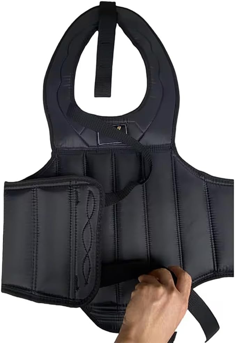 TOMVAES Chest Guard Protection Pad Adjustable Rib Shield Armour Protector, Solid Body Protector for Boxing, Karate,Mma,Taekwondo, Muay Thai for Adults (Red) - Black image number 4