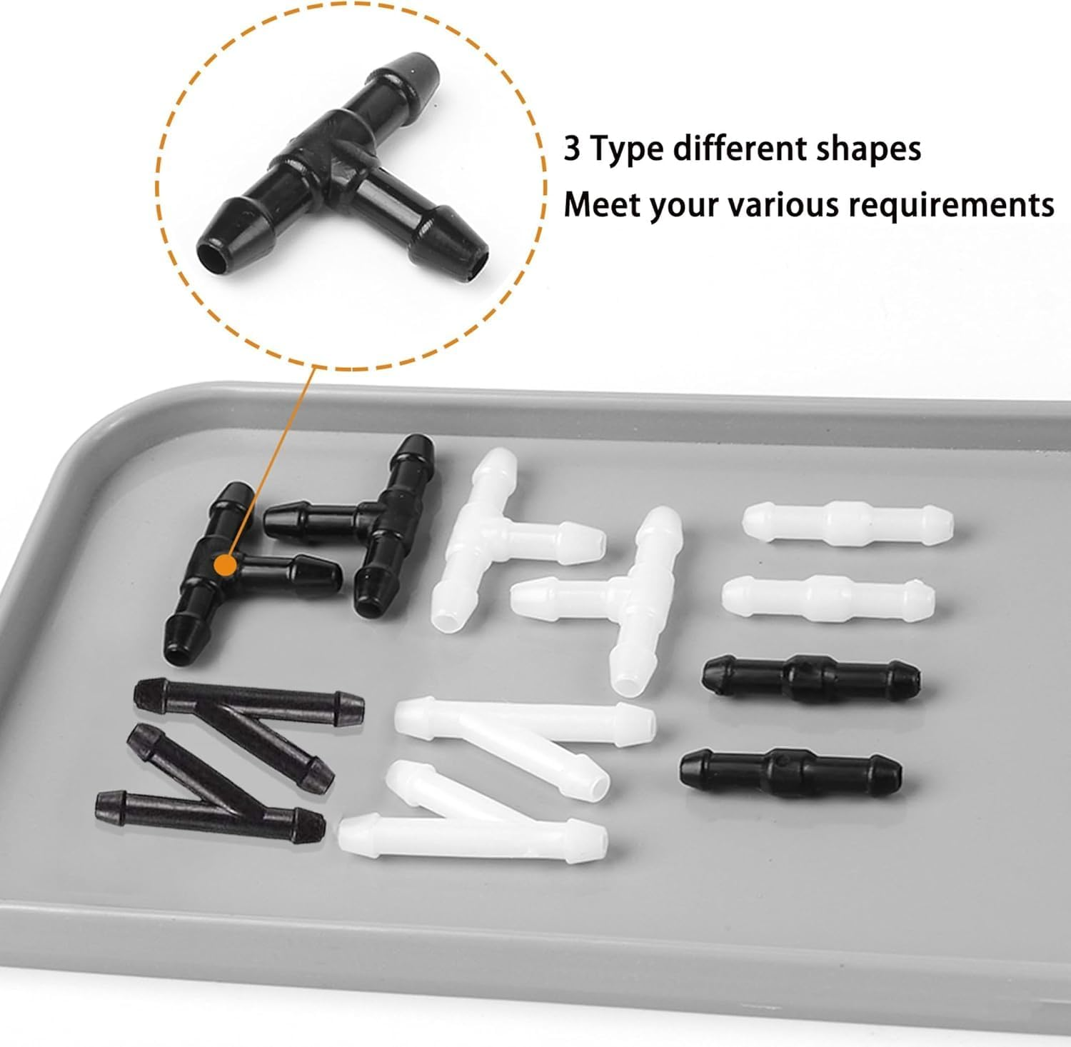 Windshield Washer Hose Kit - 4 Meter Universal Washer Fluid Hose with 12 Pcs Hose Connectors, Suitable for Most Windshield Washer Nozzle Installation, Connect Car Water Pump and Nozzles image number 1