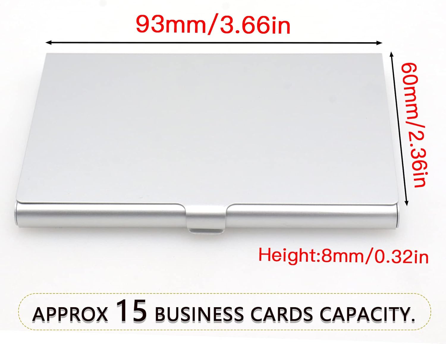 Pack of 2 Gold Metal Business Card Holder, Aluminum Alloy Business Card Case, Flip Cover Slim Pocket Business Card Holder, Purse Name Card Holders for Men & Women, Silver image number 1