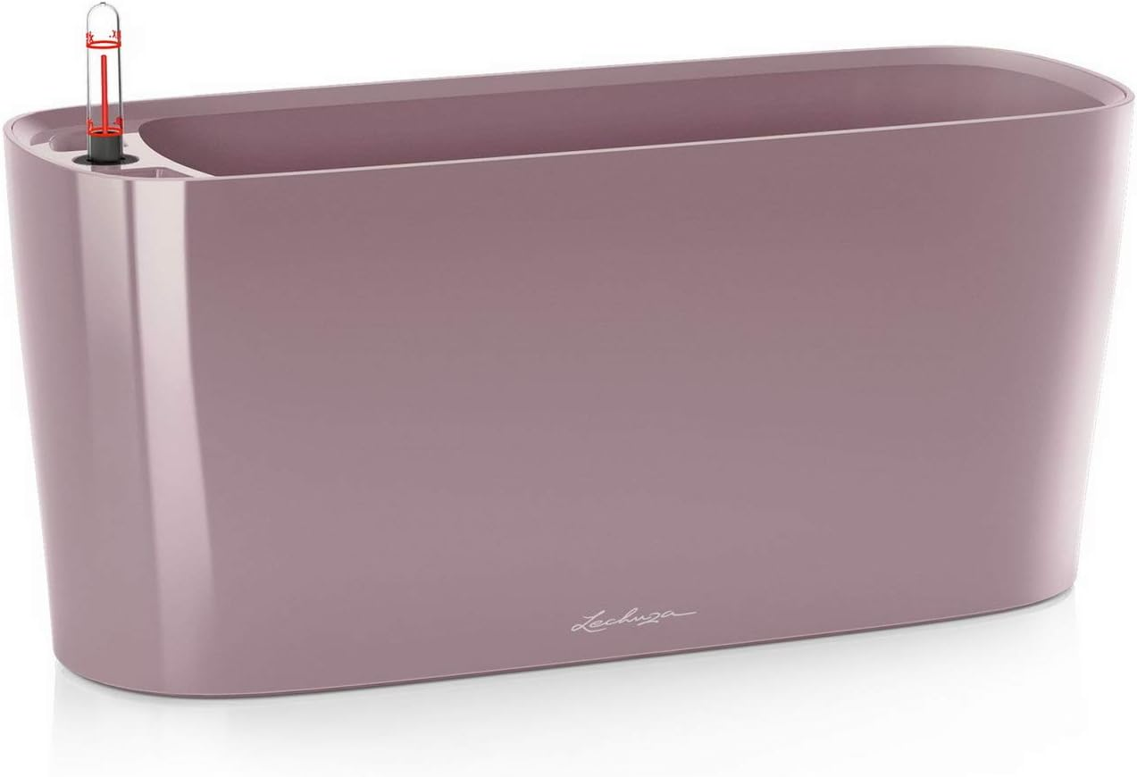 Lechuza Delta 10 Self-Watering Planter, Metallic Charcoal