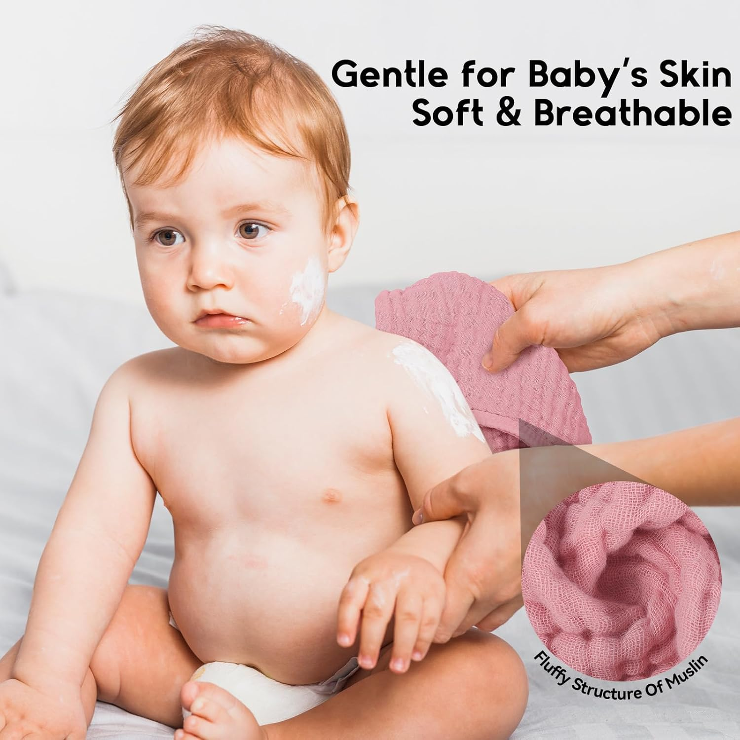 Muslin Burp Cloths 100% Cotton Burping Cloths Large 20''X10'' Extra Soft and Absorbent 12 Pack - Bean Paste image number 2