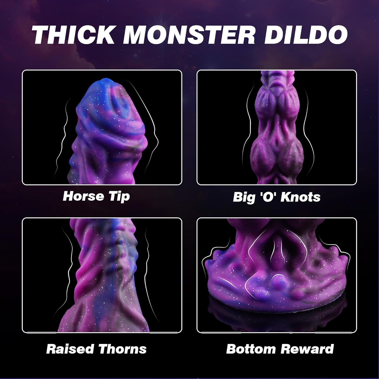 9.6" Monster Dildo Fantasy Horse Dildo with 2 Big Knots, Huge Dildo Thick Dildo with Strong Suction Cup, Dragon Dildo Dog Knot Dildo for Women Sex, Toys for Men Gay, Adult Toys for Women Men image number 1