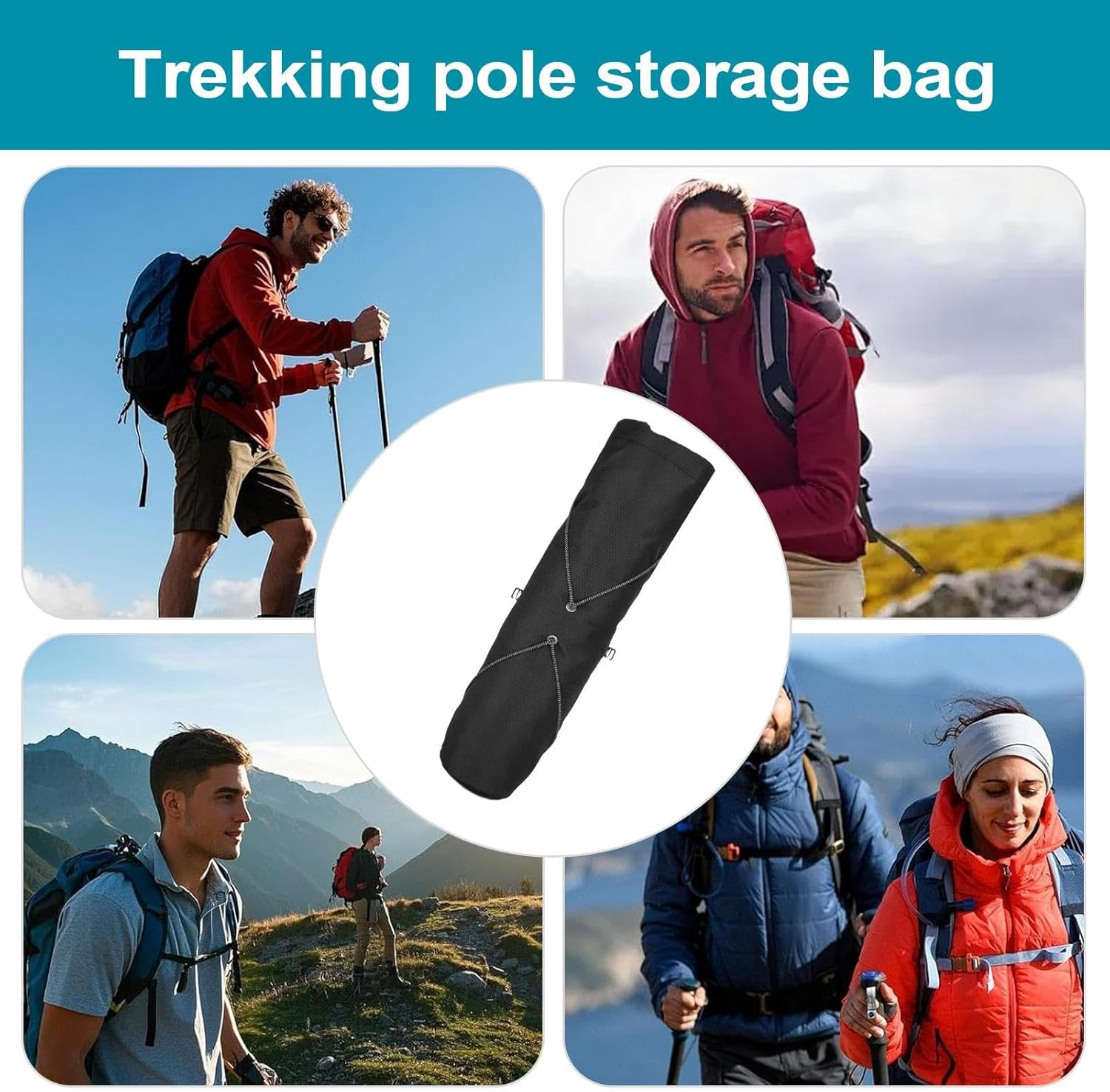 Trekking Pole Quiver - Lightweight Climbing Stick Storage Bag | Foldable Travel Case for Rock Climbing Running Camping Backpacking Mountaineers Wilderness Outdoor image number 1