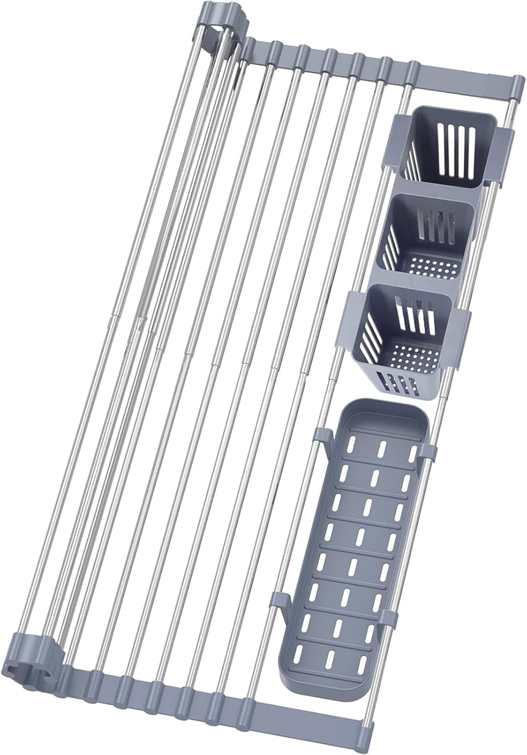 Dish Drying Rack, over the Sink Dish Drainer - Foldable, Anti-Slip & Anti-Rust - 32 * 58CM image number 4
