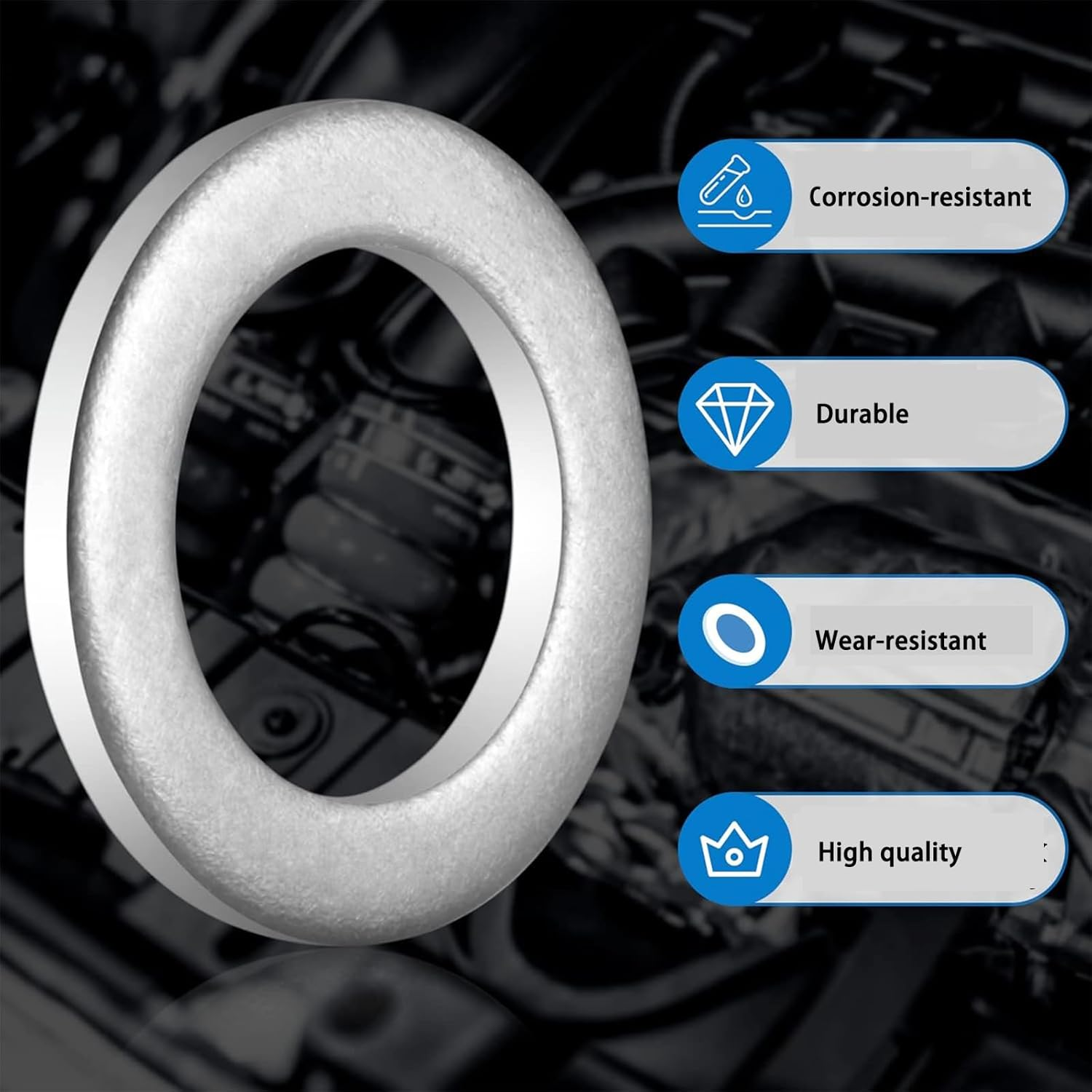 20Pcs Aluminum Drain Packing M12 Oil Drain Plug Gasket Compression Washer Sealing Ring Change Oil （12X22Mm） image number 3