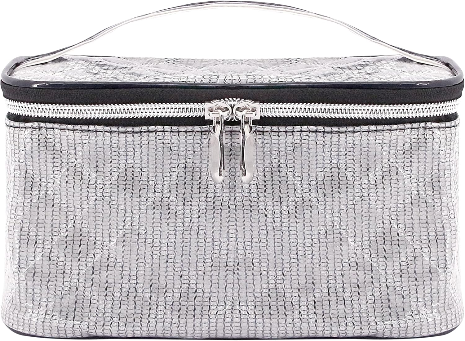 DDPOND Double Layer Cosmetic Bag Large Capacity Storage Bag Travel Toiletry Bag Organizer Portable Makeup Bag with Handle