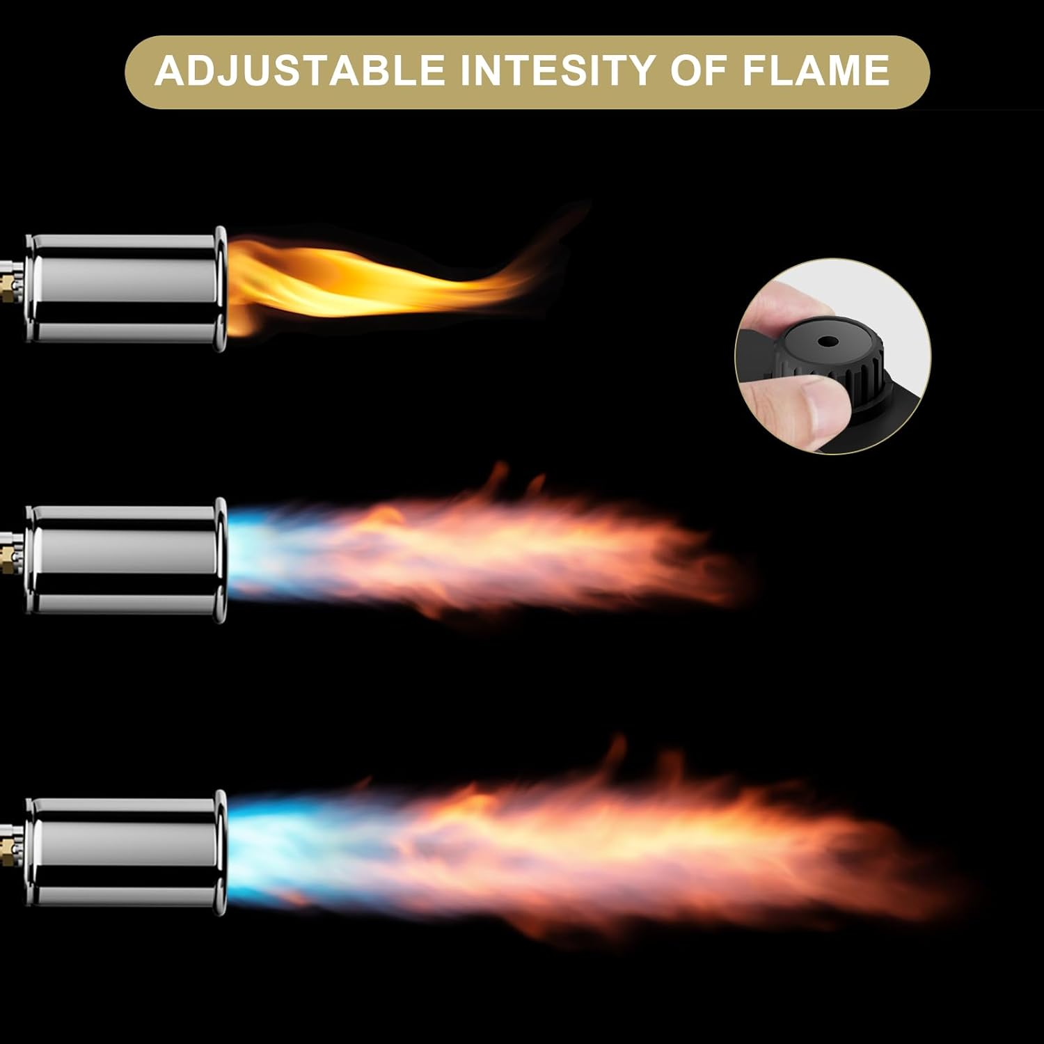 Sondiko Powerful Cooking Propane Torch Head, Culinary Torch Campfire Starter, Adjustable Weed Torch Burner for Searing Steak, BBQ, Welding (Propane Tank Not Included) image number 4