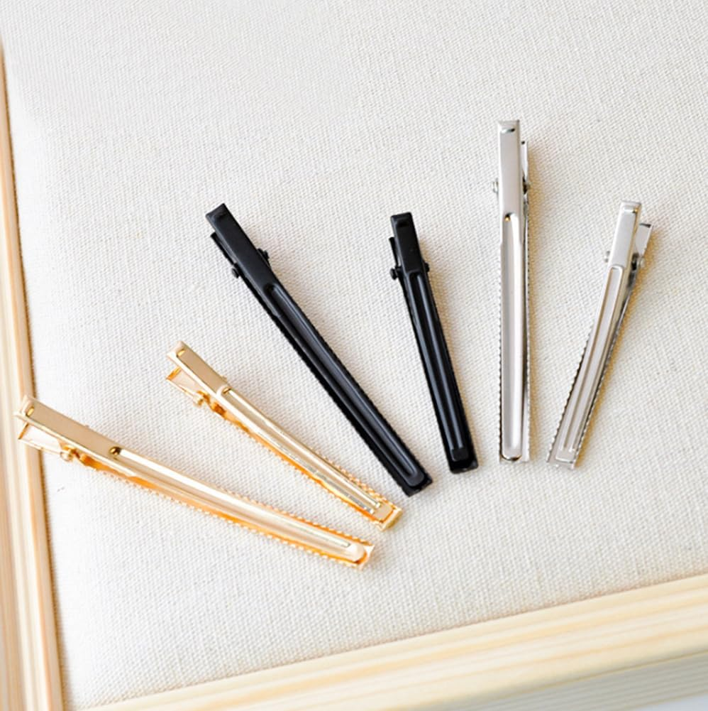 Crocodile Hair Clips Metal 24 Pieces Hair Clips Hairpin Accessories for DIY Hair Styling Art Craft Projects (Gold, 2.4 Inch) image number 1