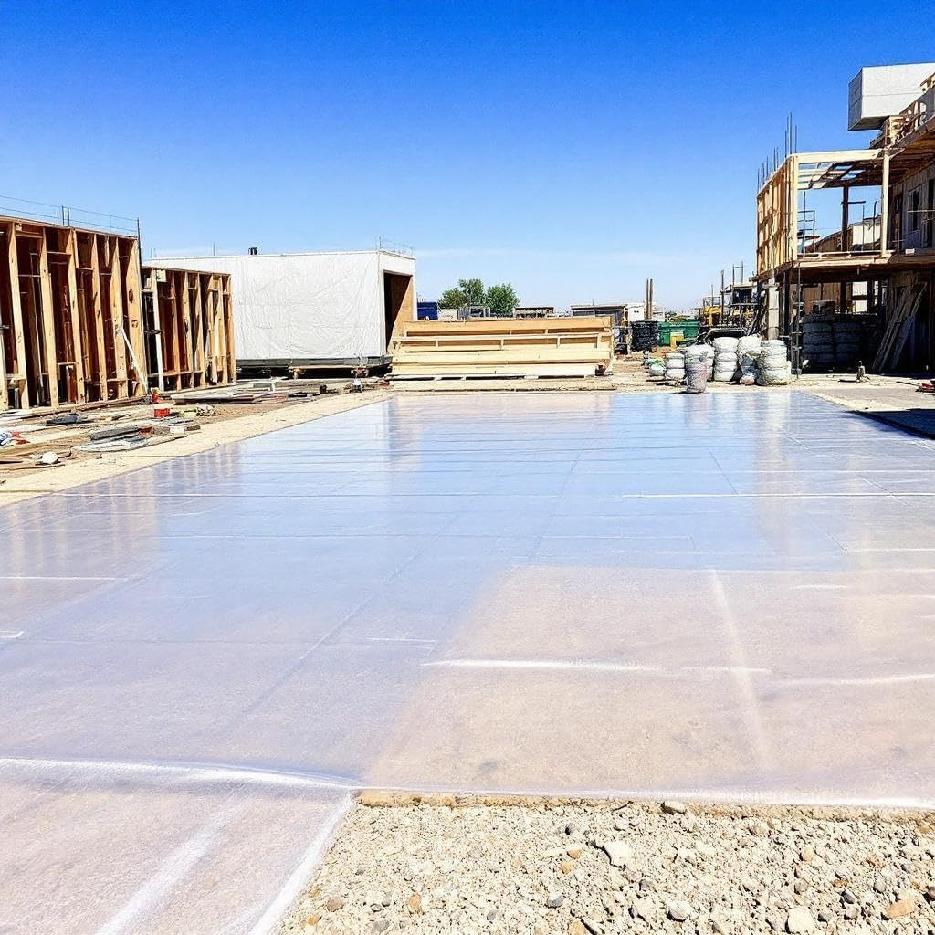 Multi-Purpose Builders Film Clear Polypropylene Plastic Sheeting Roll 2M X 100M X 100Um Ideal for Plastic Mulch Weed Barriers Moisture Protection Heavy-Duty 1 Roll (2M X 50M X 200Um) image number 1