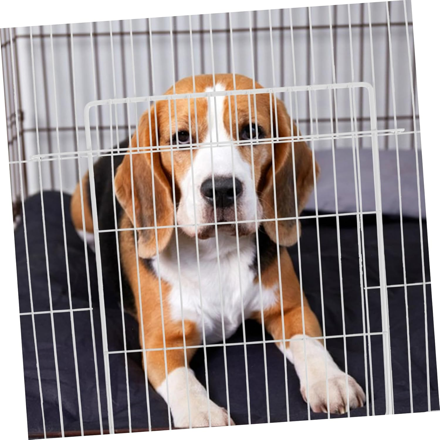Yardwe Dense Mesh Cat Cage Replacement Door Panel Inwardfolding Iron Metal Screen for Indoor Pet Playpens Crates Enclosures Villa Accessory image number 2