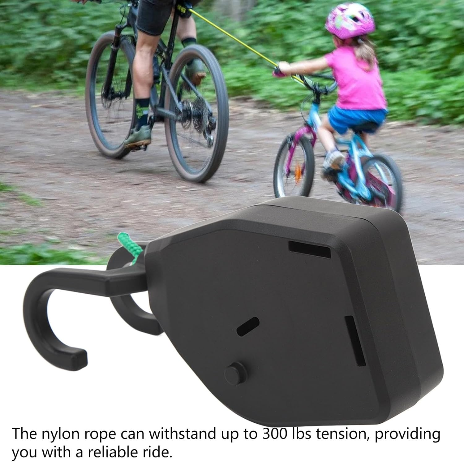 Bike Tow Rope for Kids, 300 Lbs Tension Retractable Parent Child Pull Traction Strap Toddler Bike Attachment to Adult Bike, Bike Trailer Strap for Long Ride Going Uphill image number 2