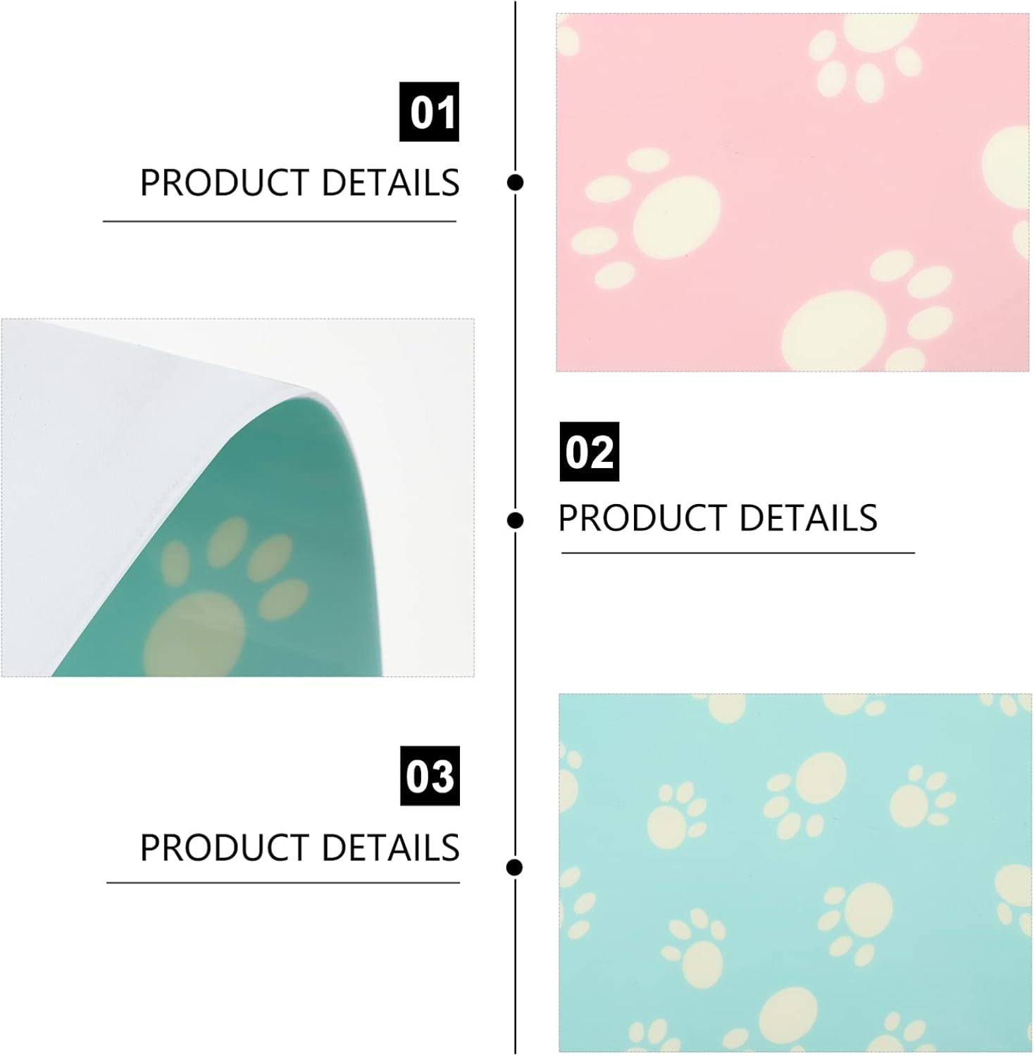 2Pcs Pet Feeding Mat Dogs Cats Non-Slip Placement Tray Cushion to Stop Food Water Bowl Messes on Floor for Home Pet Shop image number 2