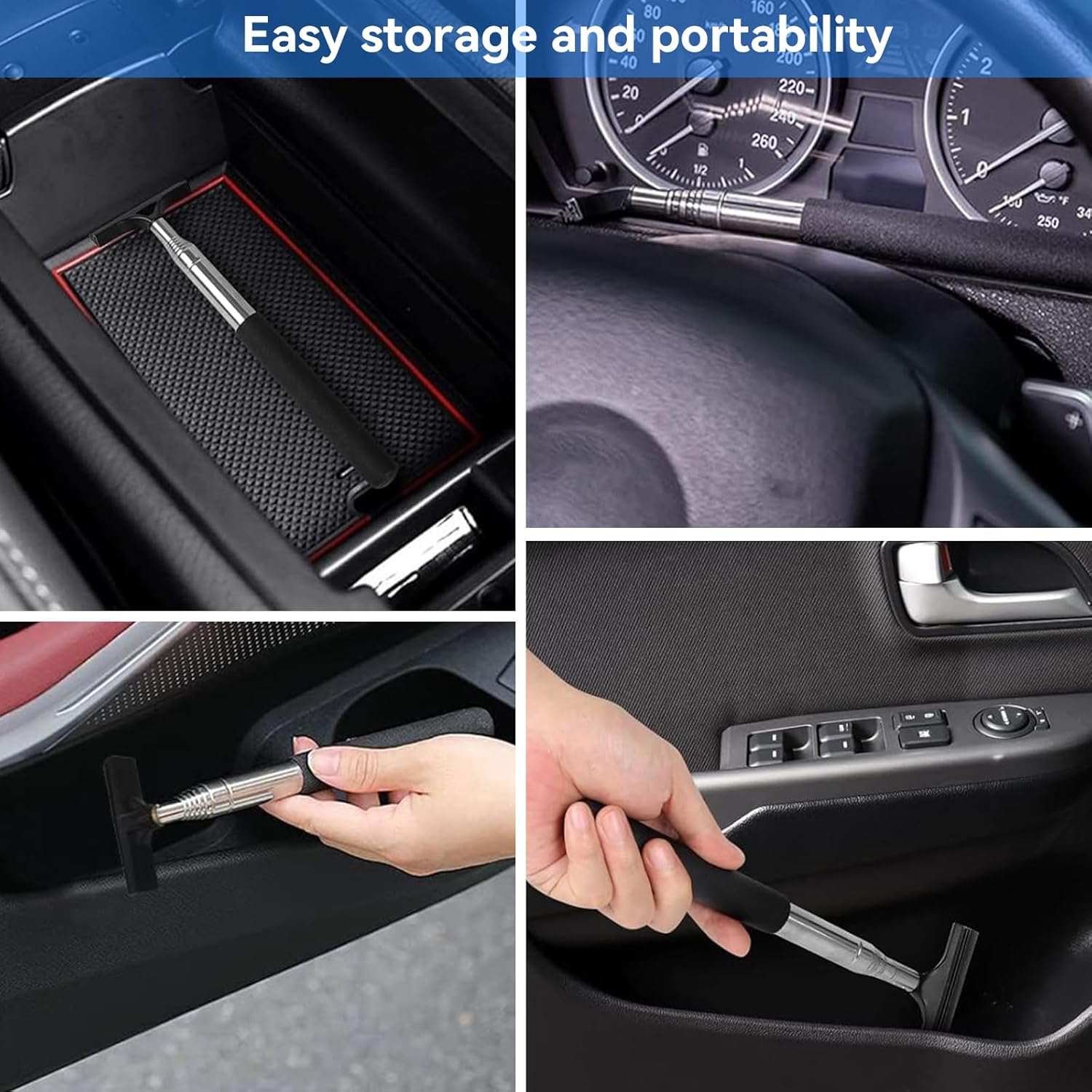 2PCS Retractable Rear View Mirror Wiper, Extendable Squeegee for Car Side Mirrors Rearview Wiper Wing Mirror, Cleaner Windshield Cleaning Tool Rainy, Car Exterior Care Supplies Wipers Blade (Black)