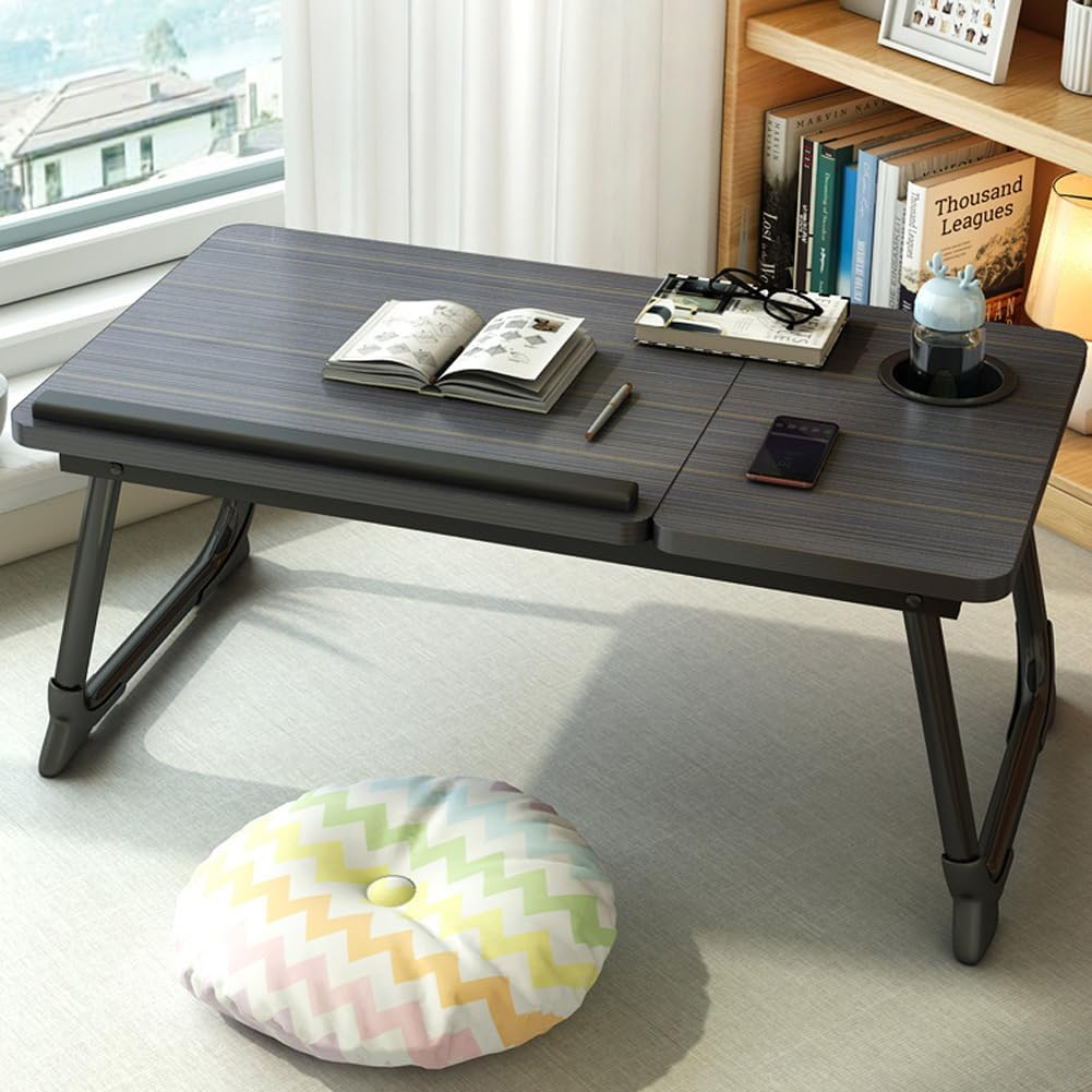 Laptop Desk Adjustable for Bed & Couch &ndash; Portable Lap Desk with Tilting Top, Foldable Legs & Cup Holder, Fits 15.6" Laptops, Lightweight for Writing, Eating, or Reading (22&rdquo; X 13&rdquo;)