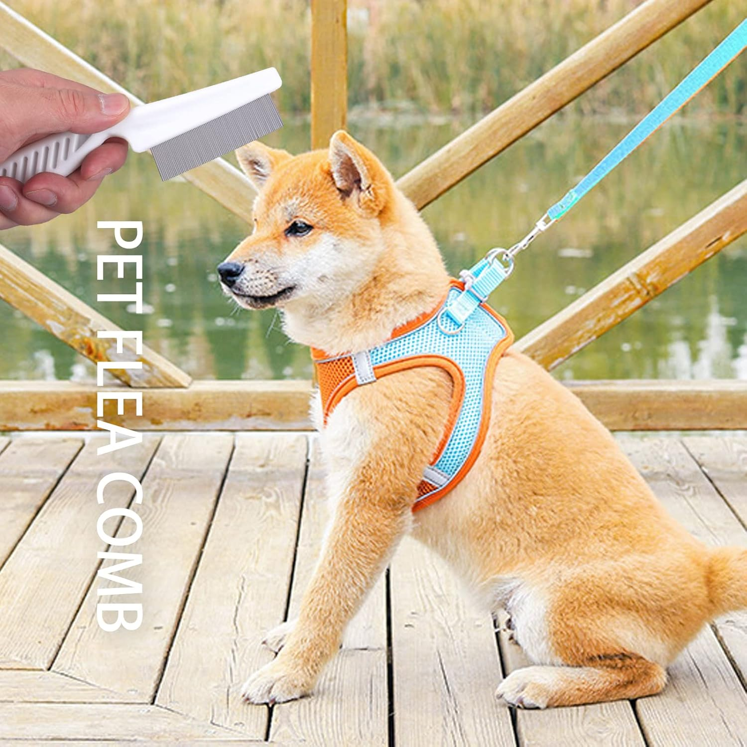 BDSHUNBF Dog Harness and Lead Set, Step-In Puppy Vest Harnesses, No Pull Harness Small Dogs Harness, Reflective Breathable Adjustable Dog Vest Harness for Small Dogs, Cats, Dog Accessories（S Orange） image number 4