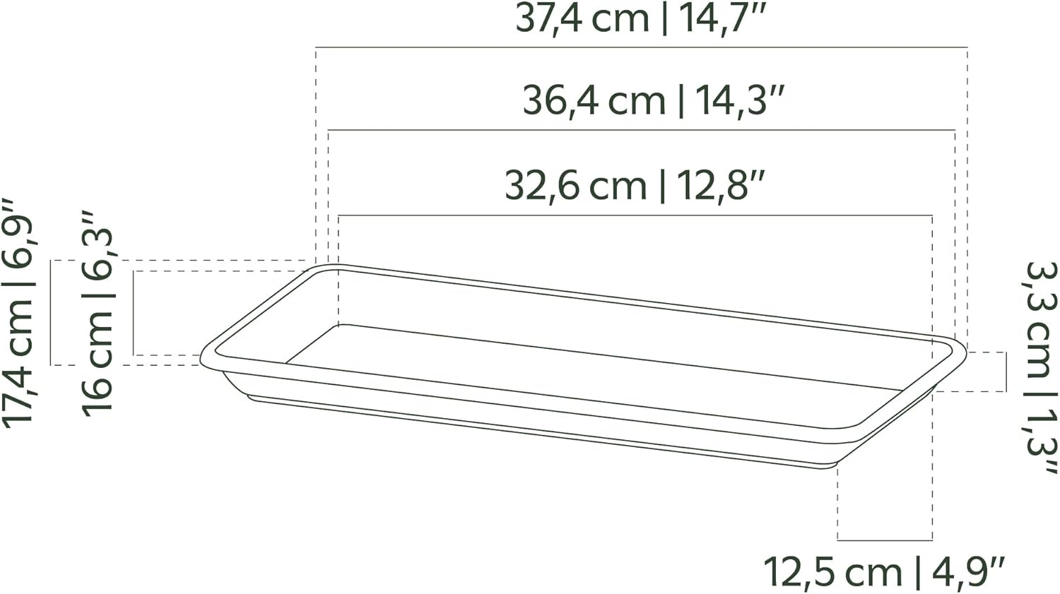 Artevasi Venezia Rectangular Saucer 40 Cm Terracotta