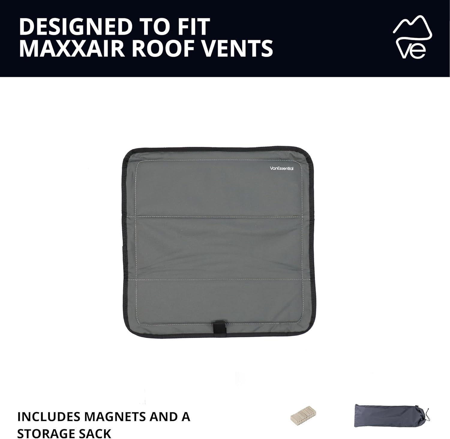 Vanessential Magnetic Insulated Roof Vent Sun Cover for Maxxair Fan, Fantastic Fan 16.5" X 16.5" (Charcoal Gray) image number 2