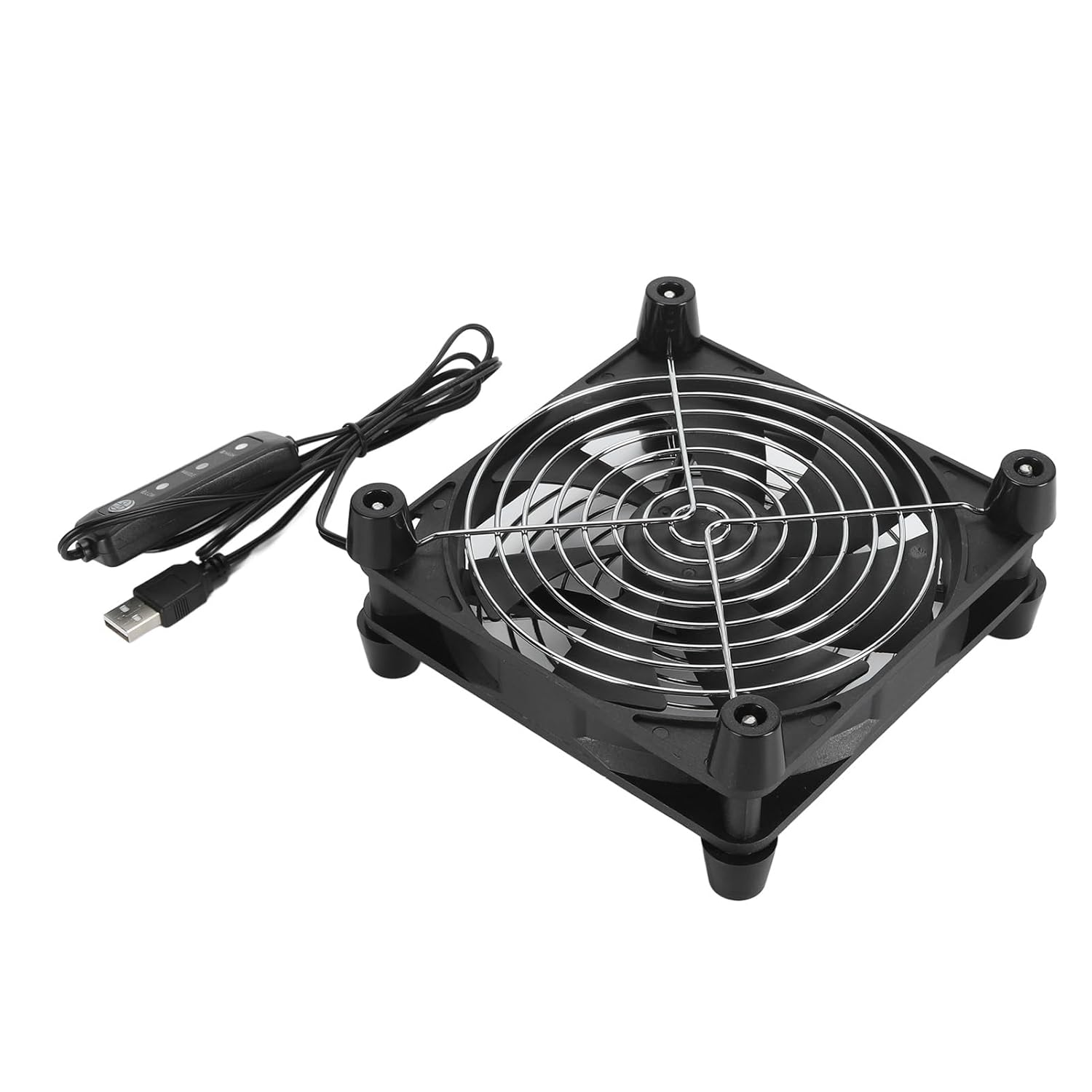 140Mm Computer Fan, USB Powered, Adjustable Speed, Silent Cooling, Dual Ball Bearings, Wide Applicability, Black, 5V 1.5W 2800RPM image number 2