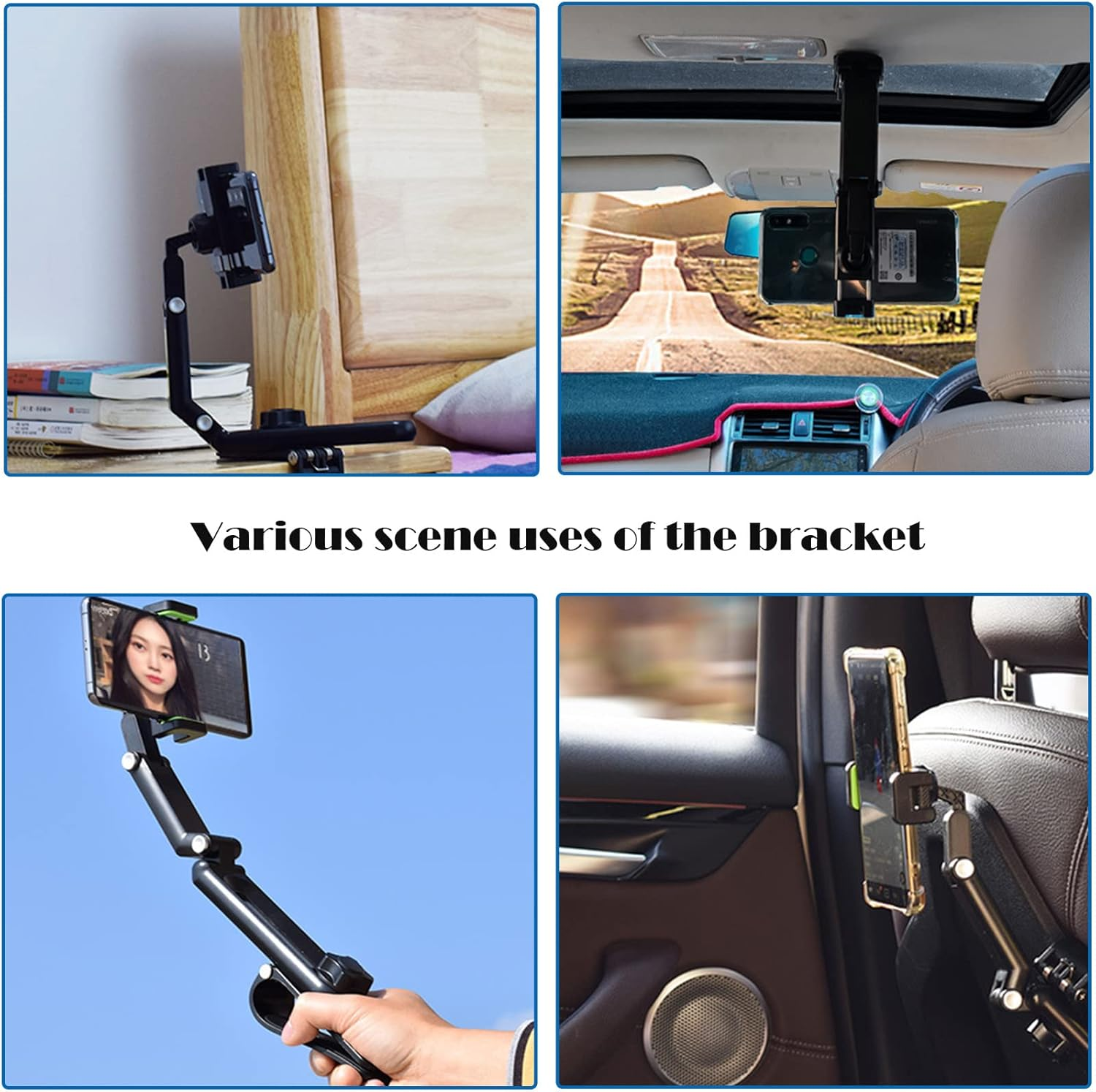 Car Phone Holder Mount,360&deg;Rotatable Retractable Car Phone Holder,Multifunctional Adjustable Mount Cell Phone Holder for Car,Universal Phone Holder for Mobile Phones