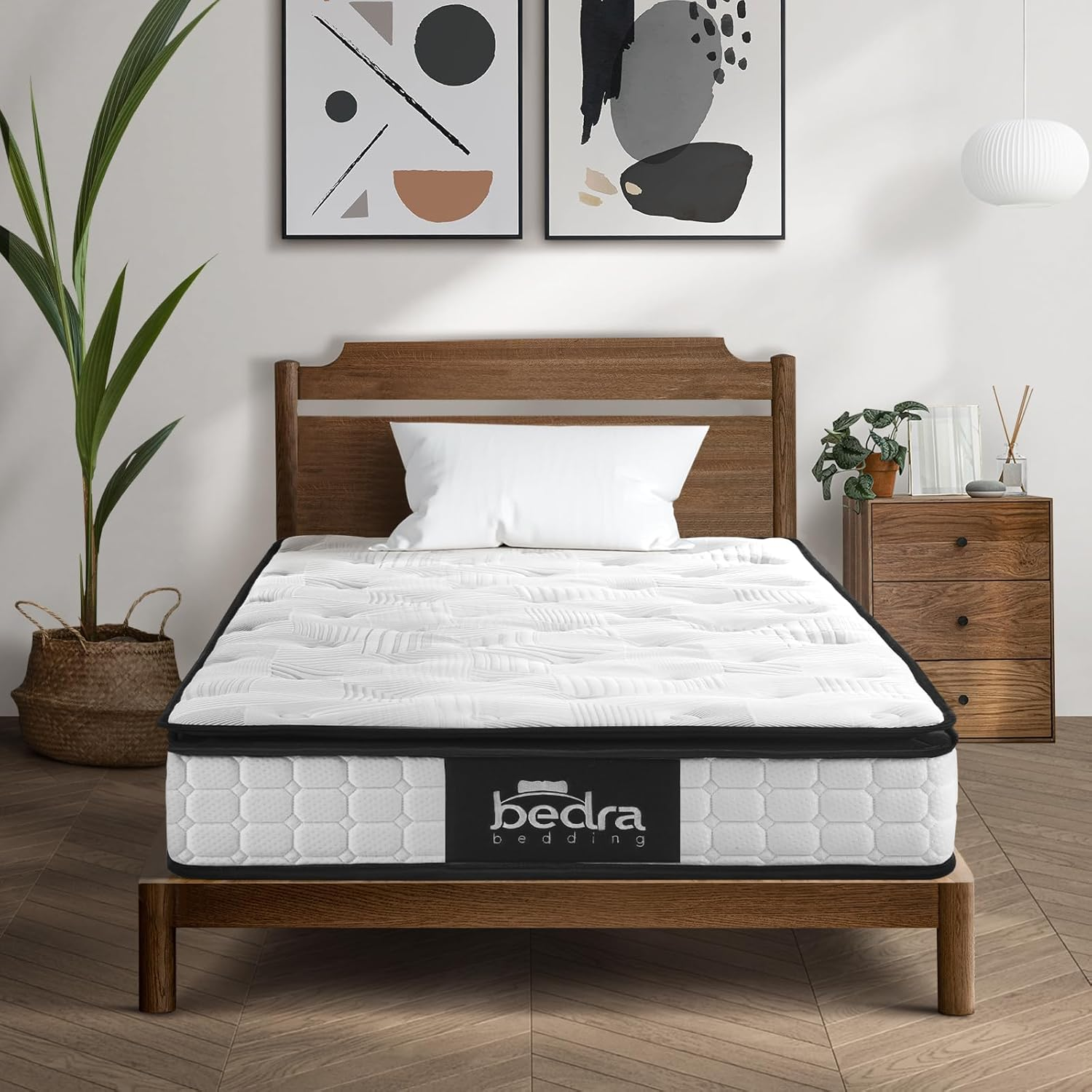 King Single Mattress BEDRA BEDDING 22Cm King Single Bed Mattress with 2Pcs Pillows Cool Gel with Bonnell Spring image number 4