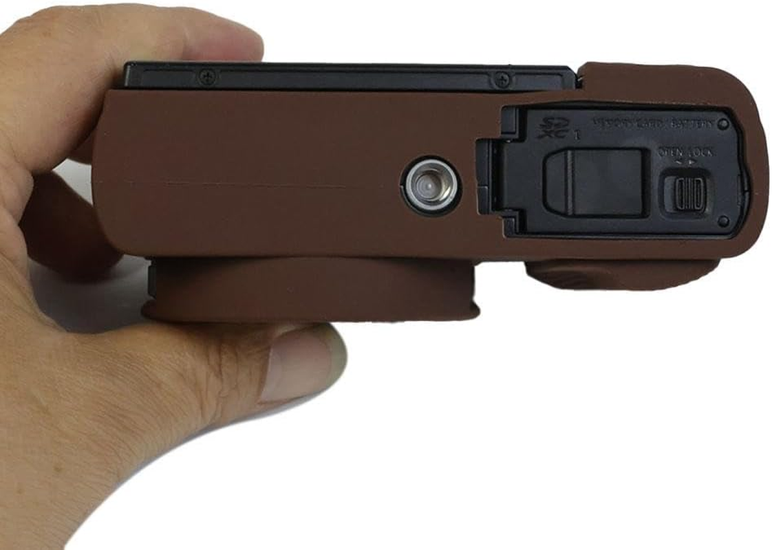 Silicone Case Compatible for Lumix Tz99/Zs99 Digital Camera - Soft Rubber for Lumix Tz99/Zs99 Protective Cover with Removable Lens Cover - Anti-Slip & Anti-Scratch - Coffee image number 6