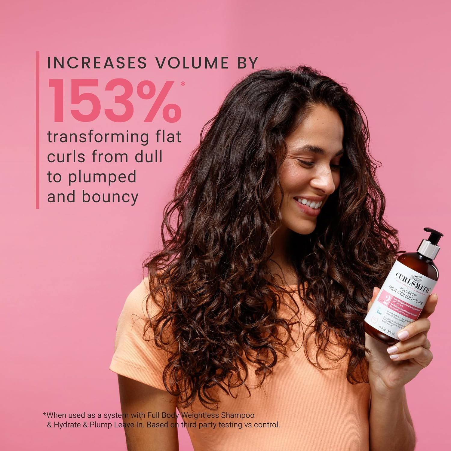 CURLSMITH - Full Body Milk Hair Conditioner, Volumizing and Hydrating for Wavy, Curly or Coily Hair, Vegan (355Ml/12Fl Oz) image number 6