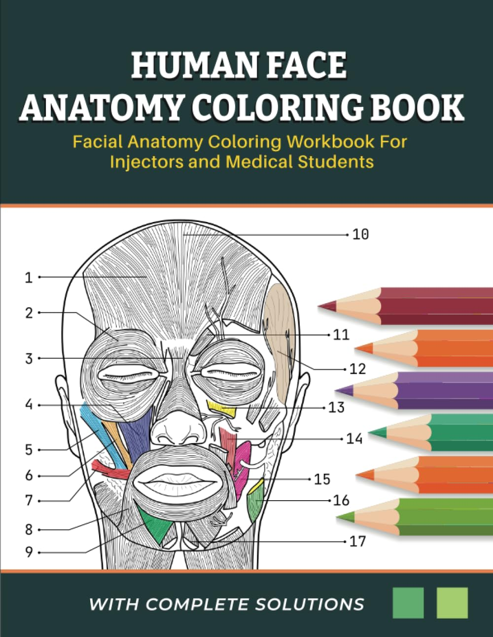 Human Face Anatomy Coloring Book - Facial Anatomy Coloring Workbook for Injectors and Medical Students: Learn & Master the Facial Muscles by Coloring and Labelling