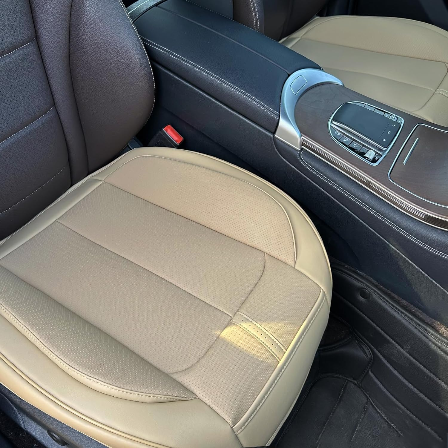 HOMOSTARRY 2 Pack Leather Front Car Seat Cover Bottom Only, Anti-Slip Padded Seat Cushion, Full Wrap Seat Protector with Storage Function Universal Fit for Most Cars, SUV, Pick-Up Trucks (Black)