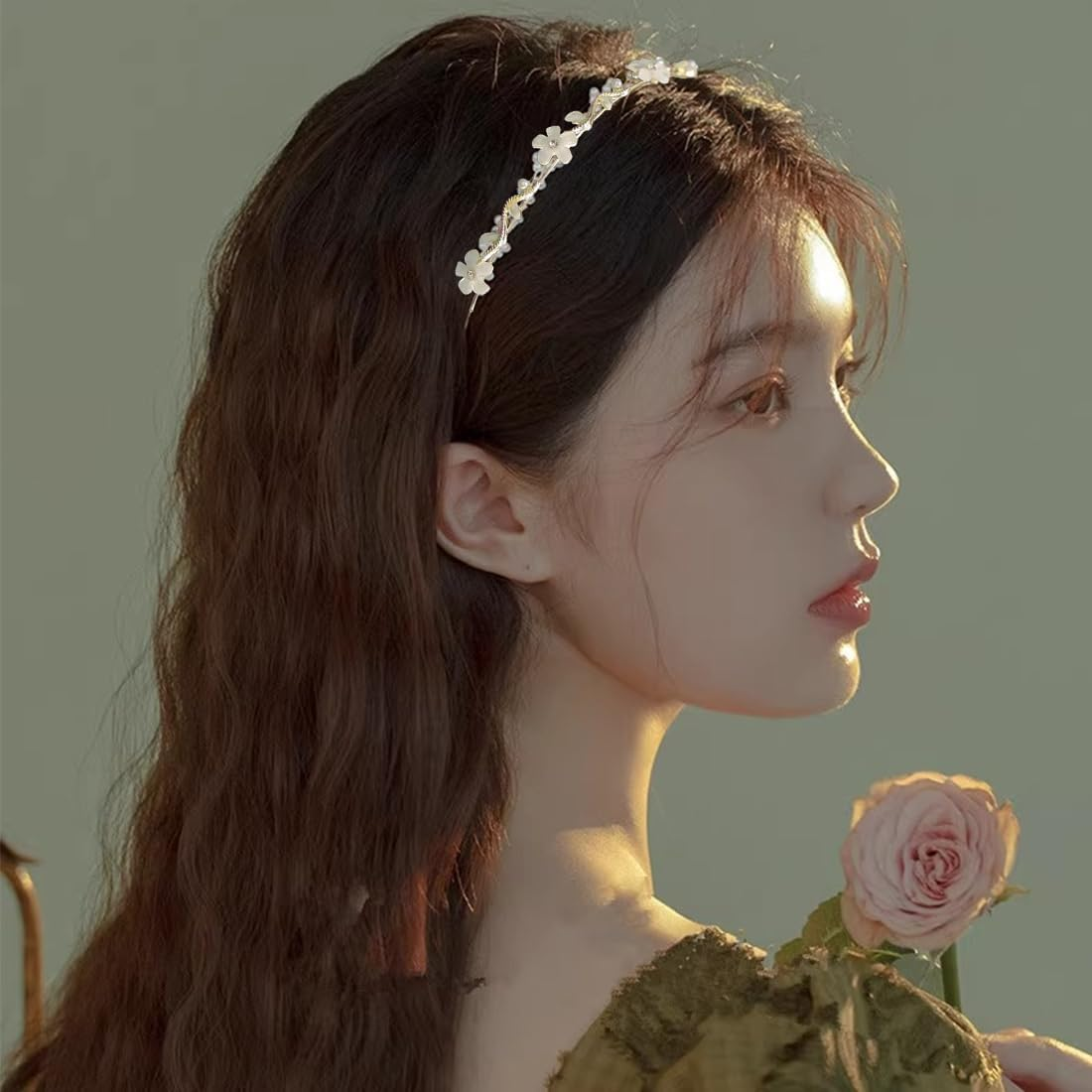 MIRKUZI Fashion Headbands for Women, 1 Communion Headband for Girls and Bride, Silver Hair Accessories, Perfect for First Holy Communion, Weddings and Special Occasions image number 2