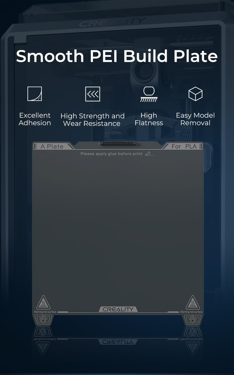 Creality Upgraded K1C Smooth PEI Build Plate Kit (235 * 235Mm), without Soft Magnetic Sticker, Wipe Nozzle Design, Wear-Resistant and High-Temperature, 3D Printer Platform for K1C image number 3