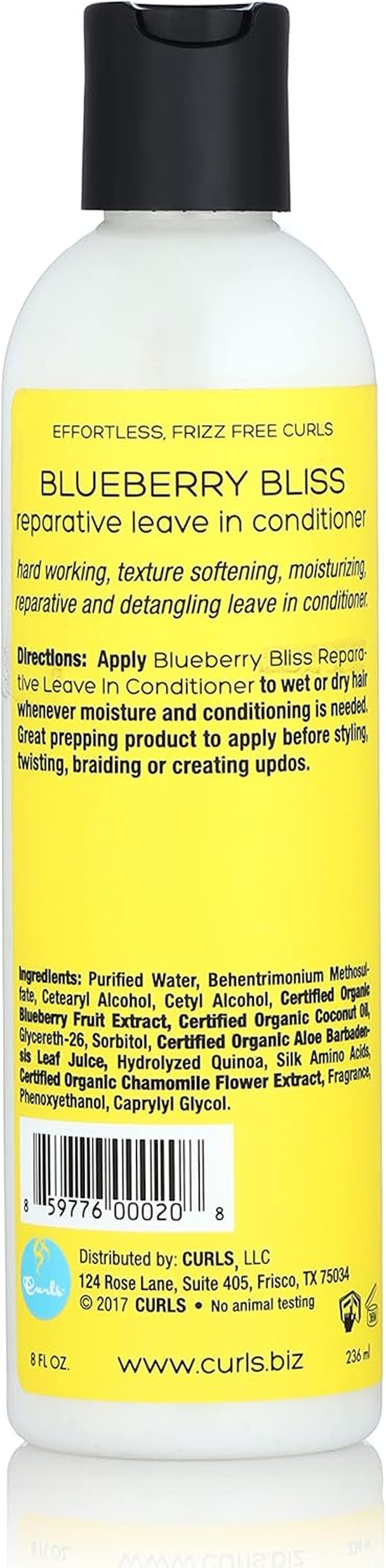 Curls Blueberry Bliss Reparative Leave in Conditioner - Repair Damage and Prevent Breakage - Encourage Hair Growth - for All Types 8 Oz image number 5