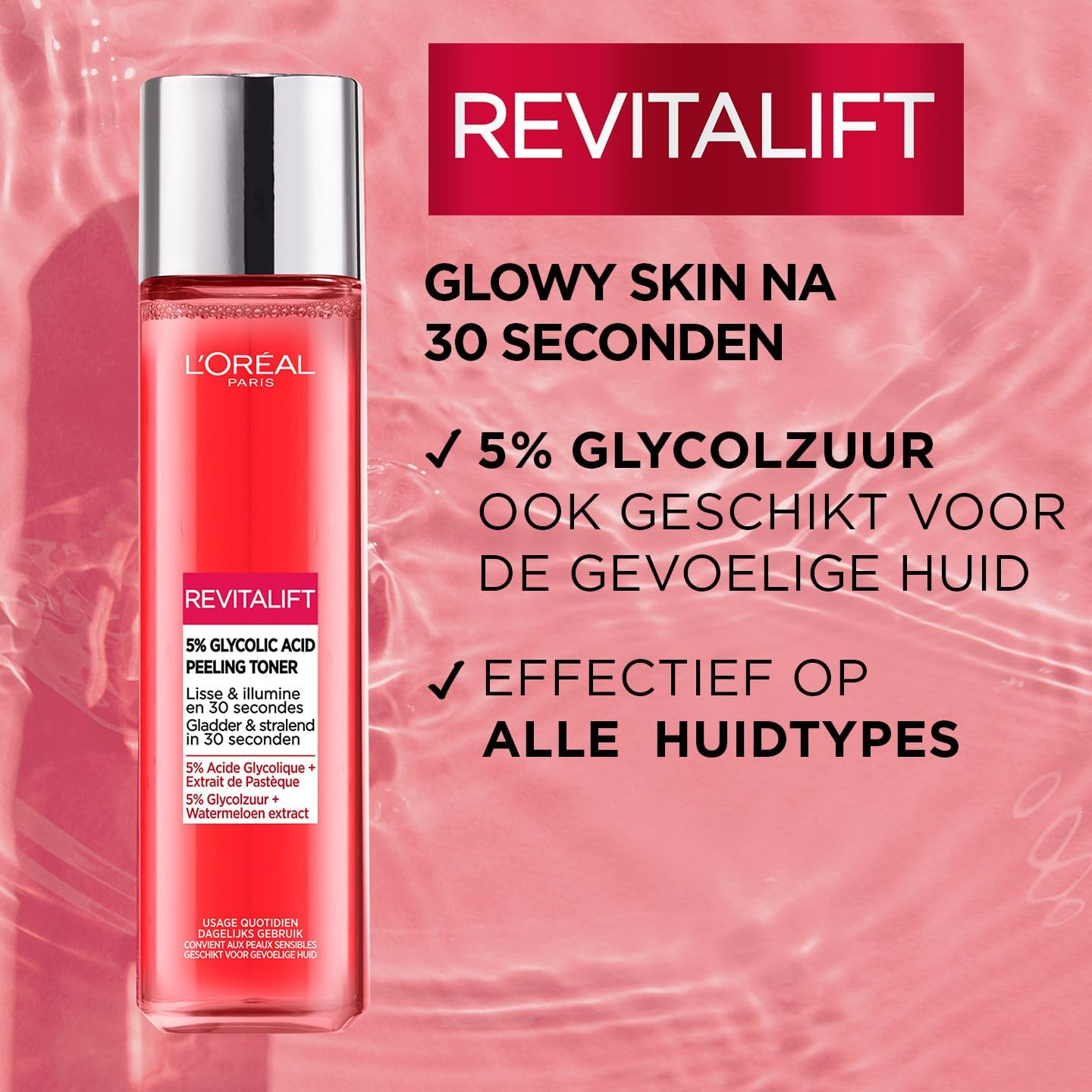 L'Or&eacute;al Paris - L'Oreal Revitalift Exfoliating Toner with 5% Glycolic Acid 180Ml image number 3