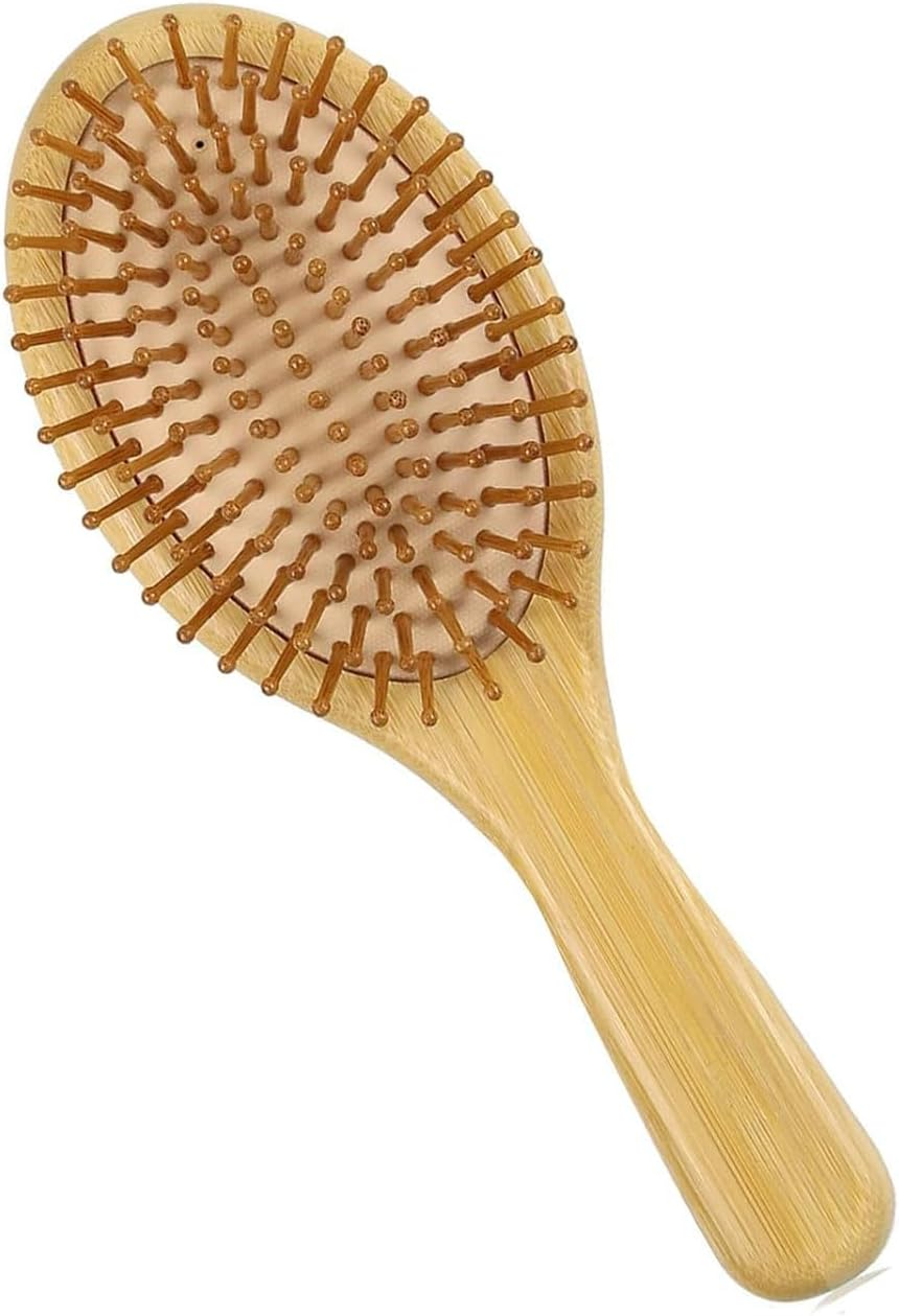 Bamboo Hair Brush for Hair Growth Kit &ndash; Natural Bamboo Bristles Wooden Paddle Brush, Scalp Massage & Detangling for Women, Men & Kids, All Hairs Types, Ergonomic Handle