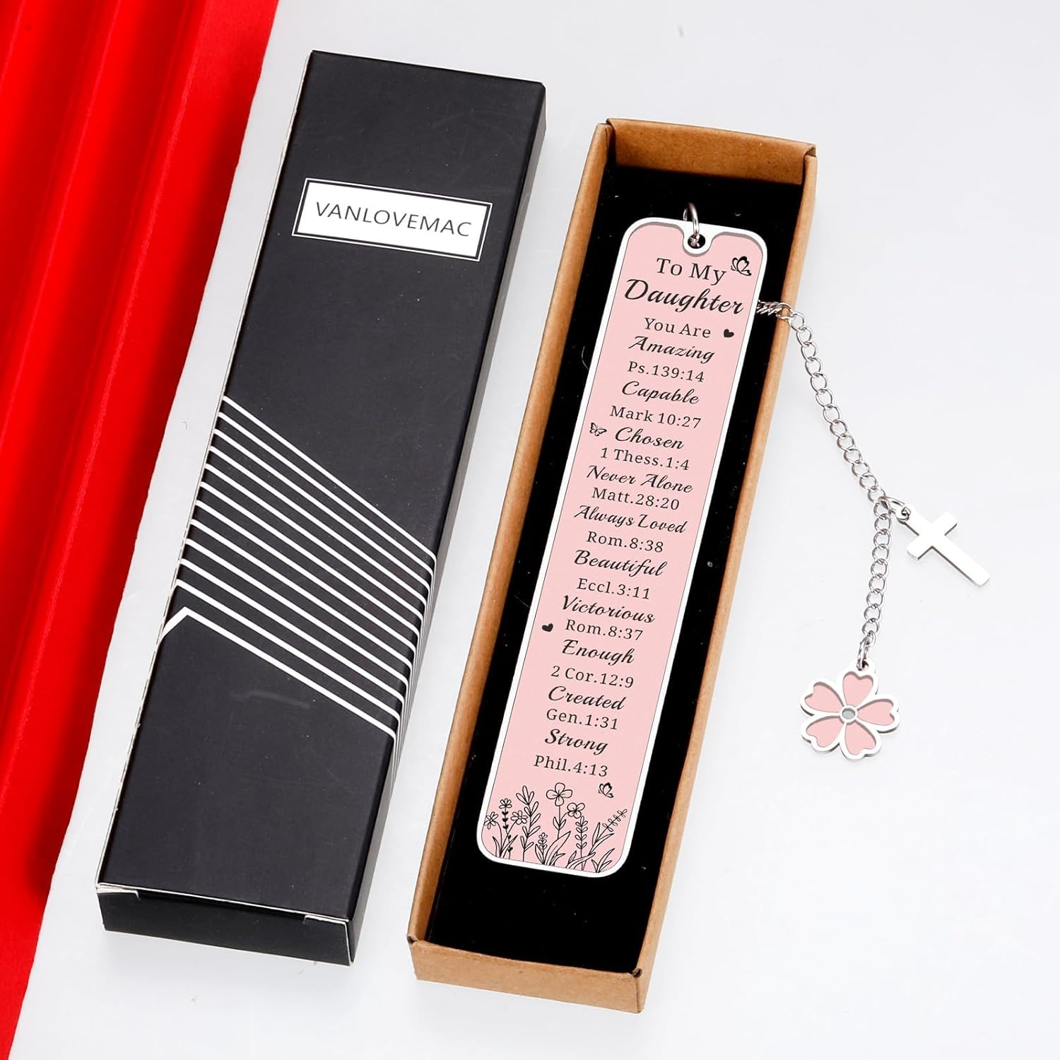 Baptism Gifts for Girl Daughter Bible Verse Bookmarks for Women Catholic Confirmation Gifts for Teen Girls First Communion Religious Faith Based Gifts Back to School College Essentials for Girls image number 5