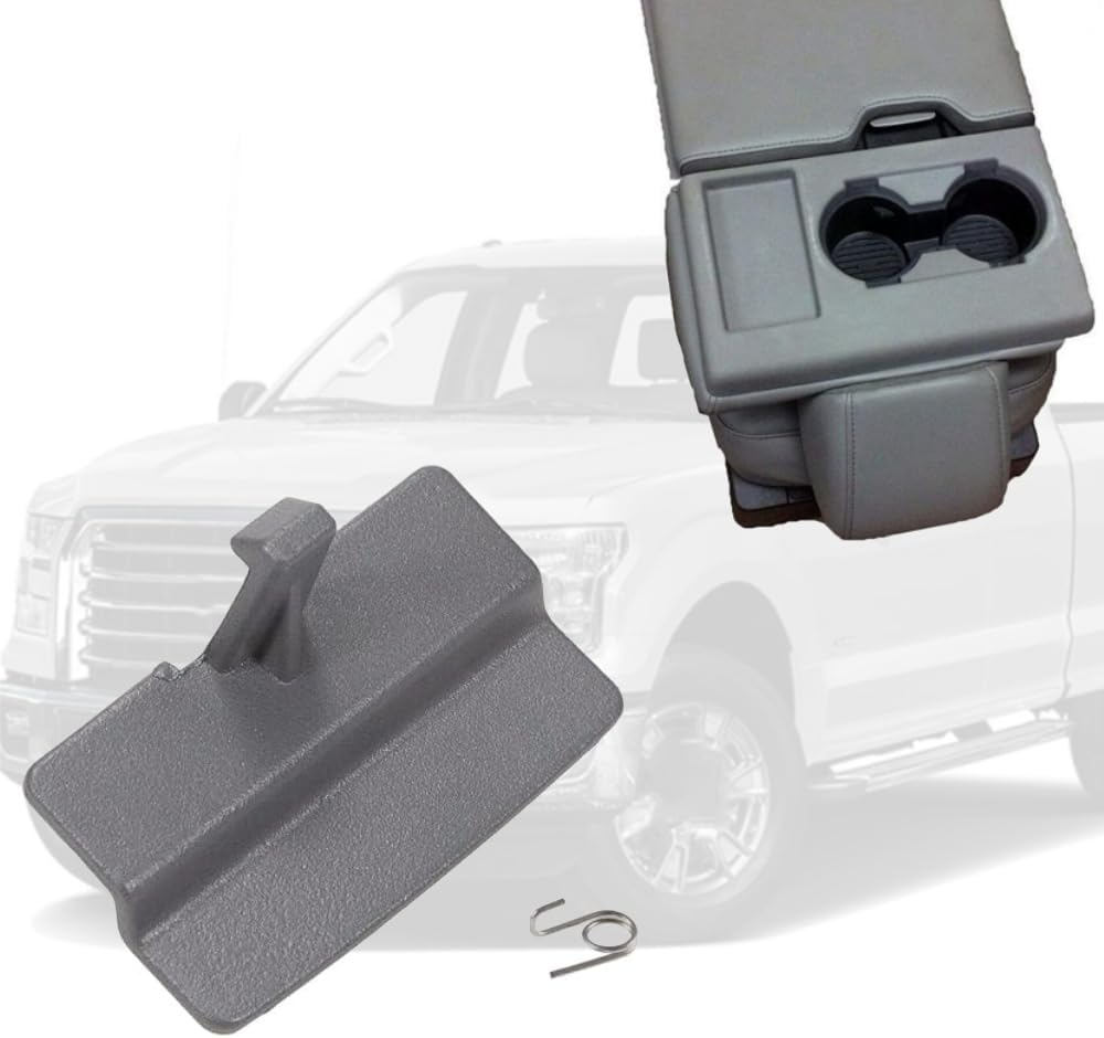 Center Console Jump Seat Lid Latch,Compatible with 2010-2018 Ford F150 F-150,For Bl34-18672A66,Gray ABS Console Latch Replacement image number 6
