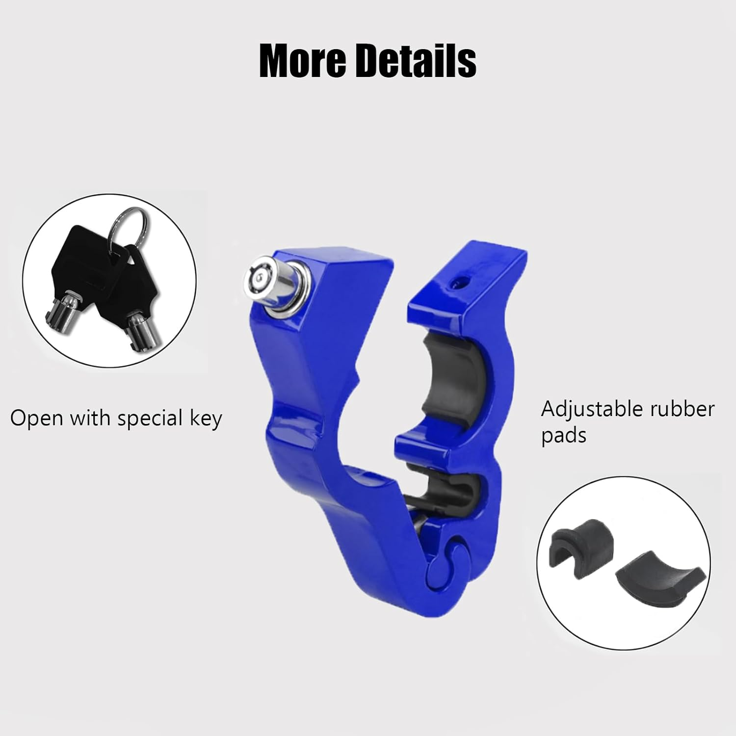 Motorcycle Locks anti Theft - Motorcycle Lock Heavy Duty for Grip Lock Brake,Portable Motorcycle Throttle Lock for Motorcycle Moped Motorbike Scooters ATV Dirt Bike,Blue image number 5
