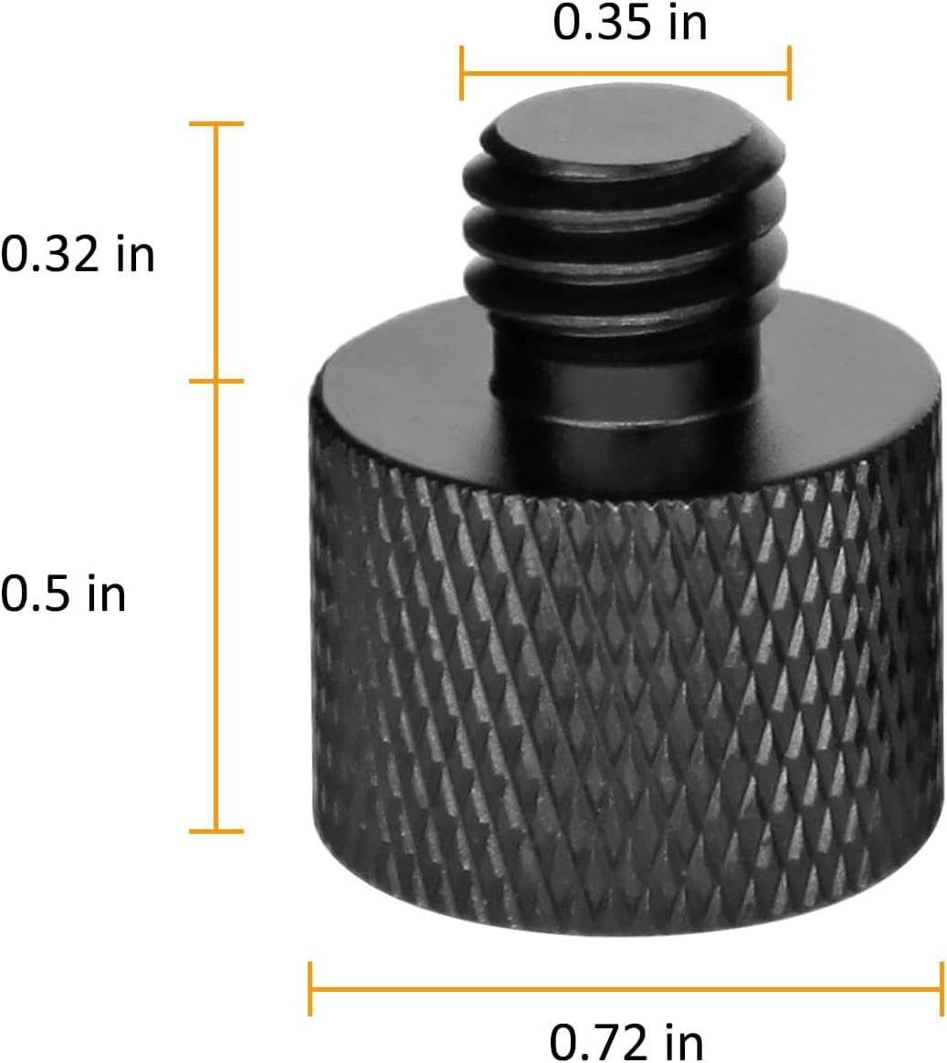 Mic Screw Adapter Thread 5/8 to 1/4 Adapter and 5/8 to 3/8 Adapter Set for Microphone Stand to Tripod and Camera Adapter image number 4