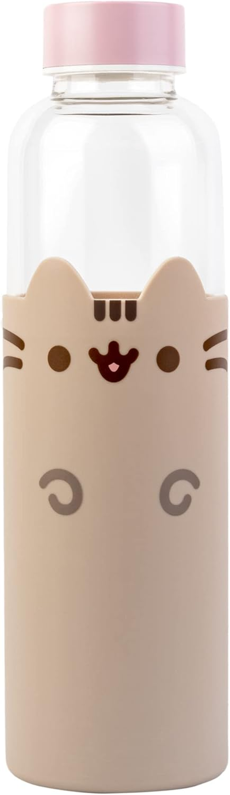 Grupo Erik Glass Water Bottle - Pusheen Merchandise - 17Oz / 500Ml Water Bottle Hot and Cold, Glass Bottle, Travel Bottles, Gym Bottle - Pusheen Gifts for Cat Lovers image number 6