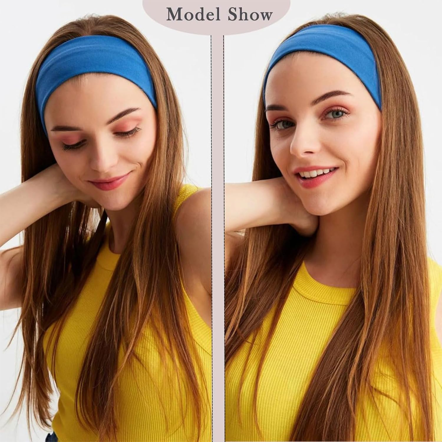 Nayyana 8 Pieces Boho Turban Headbands Wide Hair Band for Hair Non-Slip Twisted Headbands Headscarves Short Hair Stretchy Thick Fashion Hair Accessories image number 2