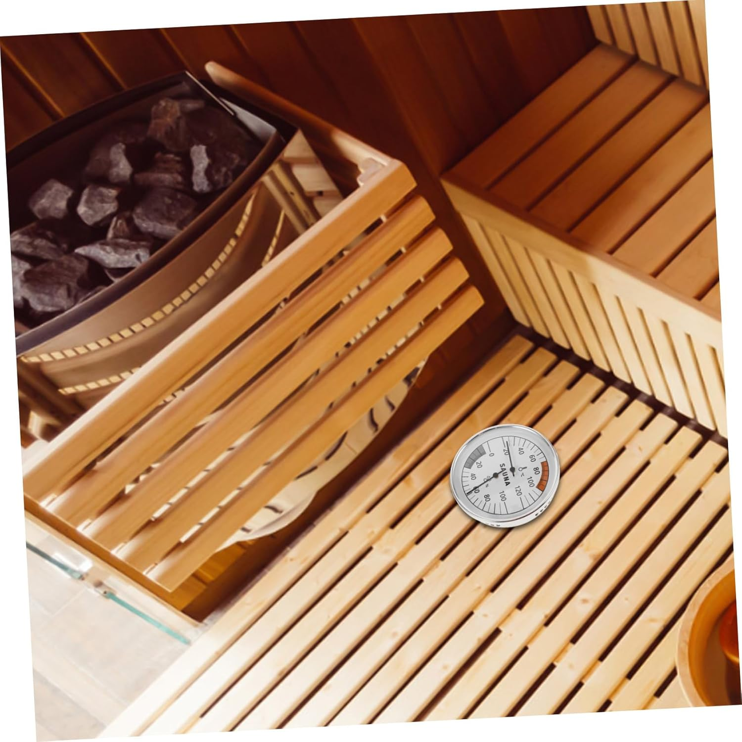 Sauna Hygrothermograph Indoor Outdoor Temperature Humidity Gauge for Sauna Rooms Nursery Garden Monitoring
