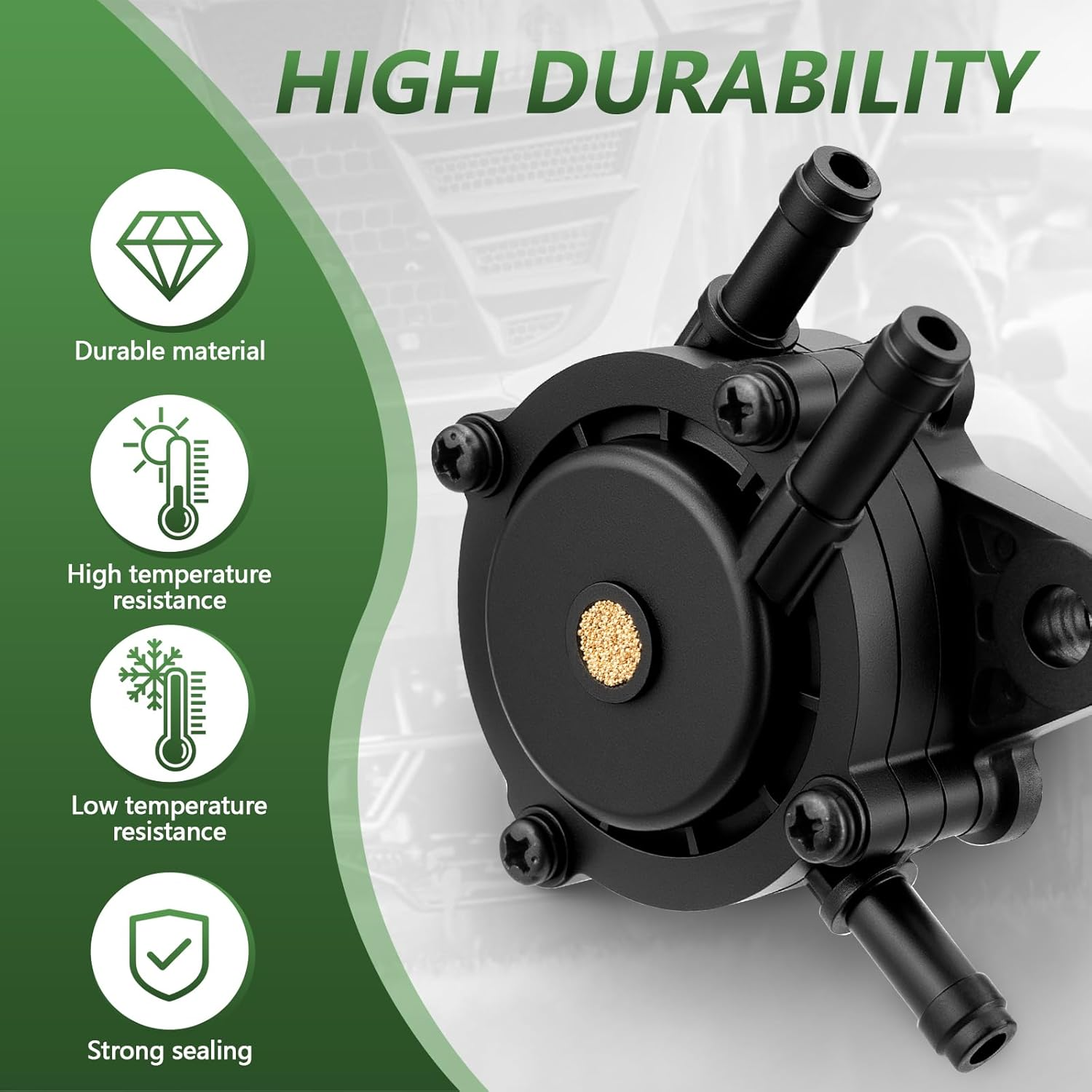 Fuel Pump for Kohler, Vacuum Fuel Pump with Fuel Filter for Kohler 17HP-25 HP Briggs and Stratton John Deere Honda Yamaha Small Engine Lawn Mower Tractor image number 1
