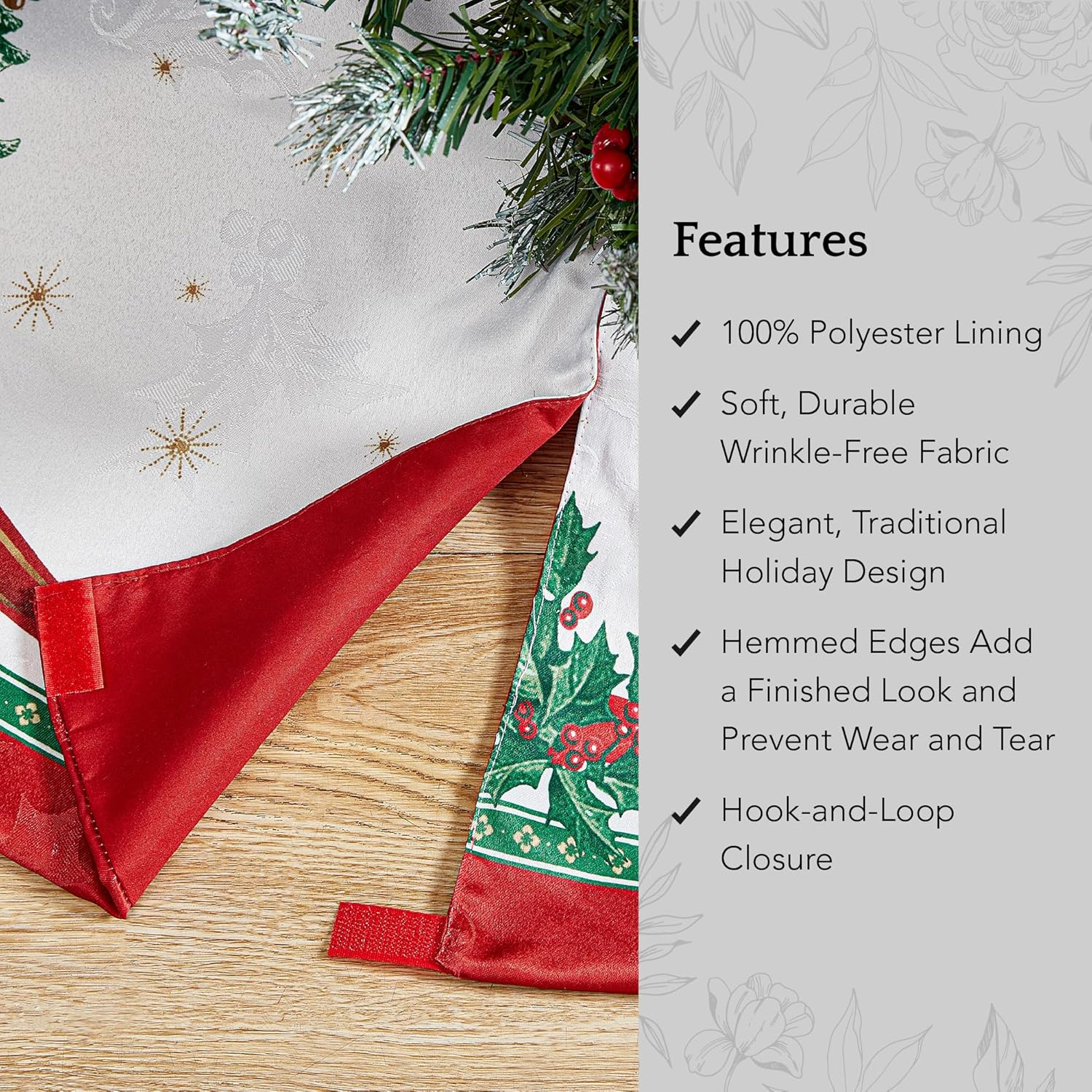 Elrene Home Fashions Villeroy & Boch Toy'S Delight Holiday Christmas Tree Skirt, Round, 48" X 48" image number 3