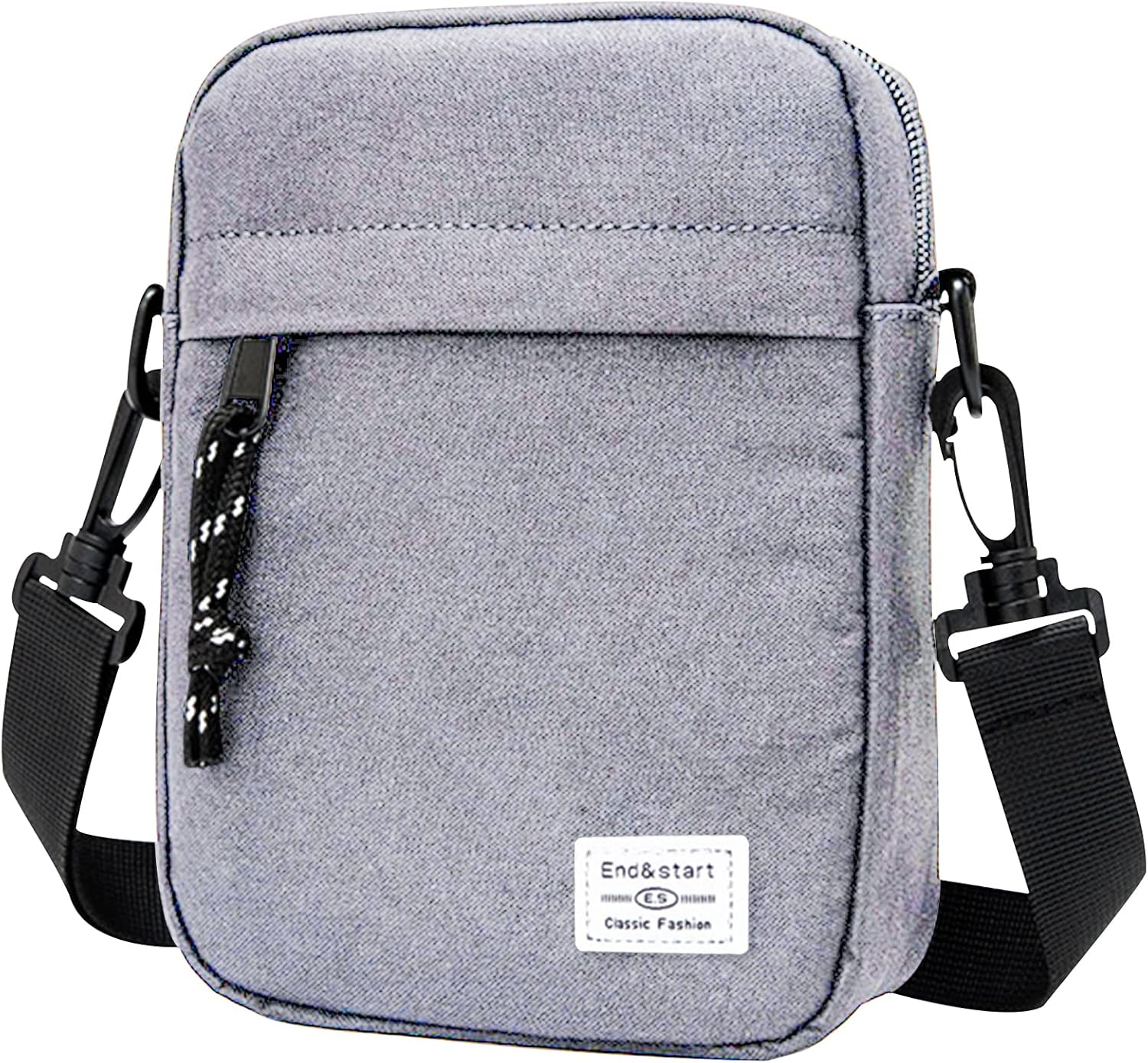 Vaupan Small Crossbody Bag Shoulder Bag for Men, Women Mini Messenger Bag Water Resistant Satchel Bag for School Work Travel Business (Black)