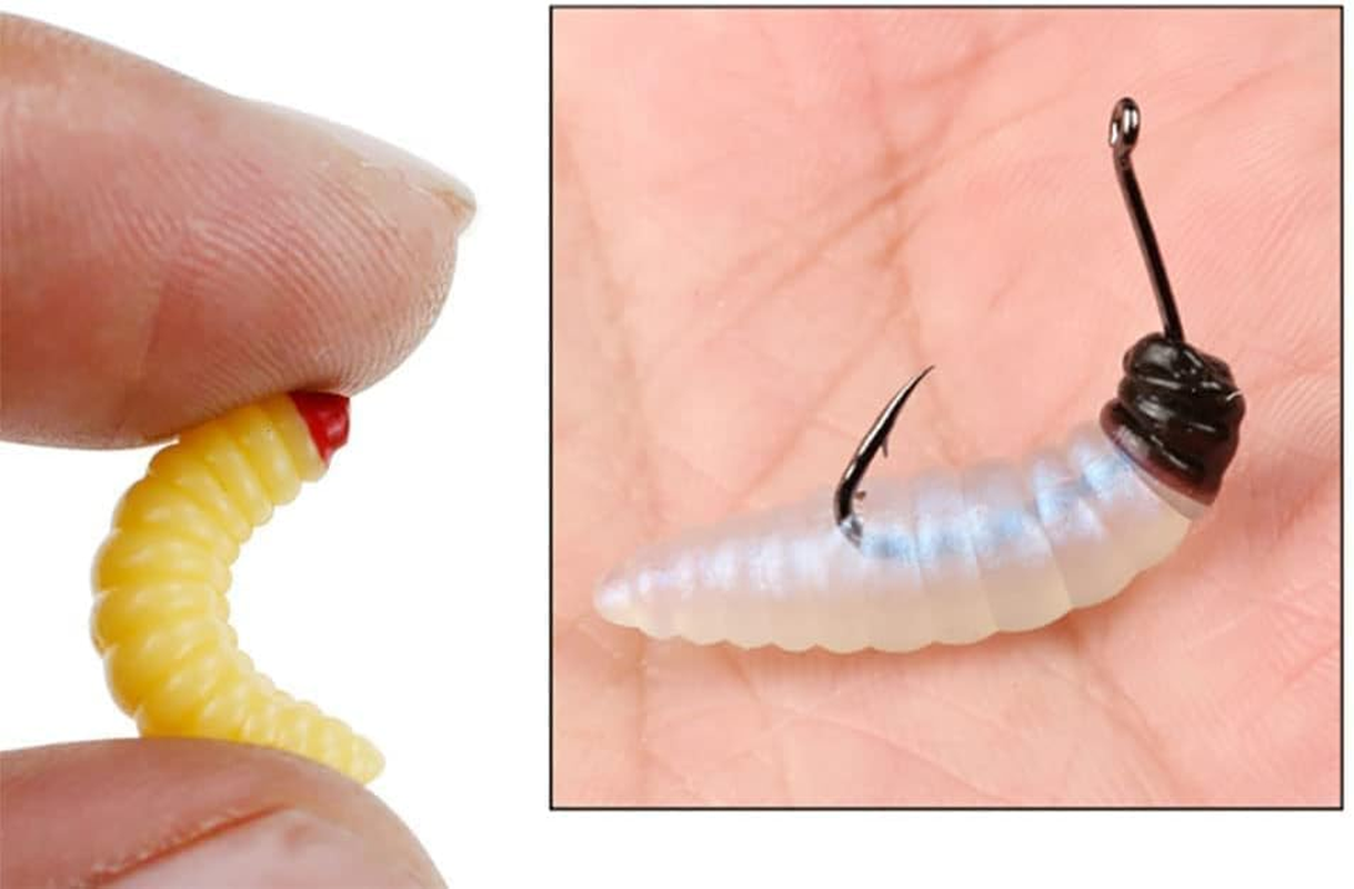 100Pcs Soft Silicone Maggot Fishing Lure, Artificial Bait, Biomimetic Earthworm, Simulation Worm for Fishing image number 5