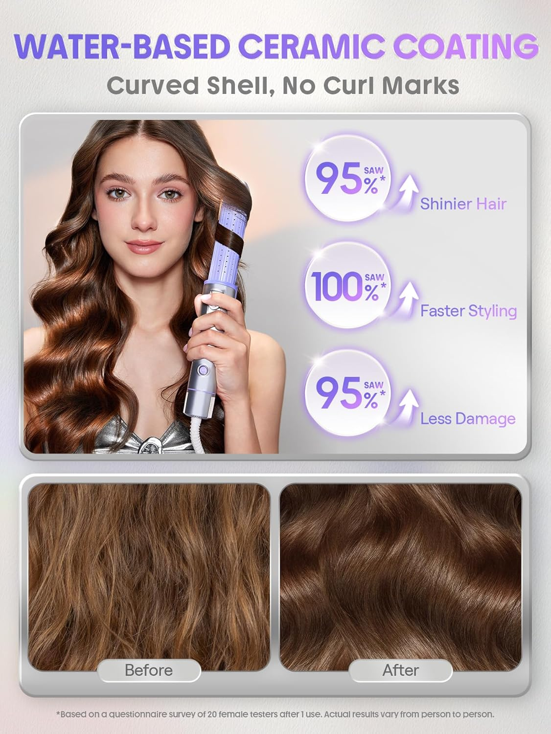 SHEGLAM Cold Air Straightener Comb with 360&deg; Air Flow Styler Curling Iron, Hair Straightener with Cooling Air Valves for Long-Lasting Hairstyle, 4 Temperature Levels, Dual Tension image number 4