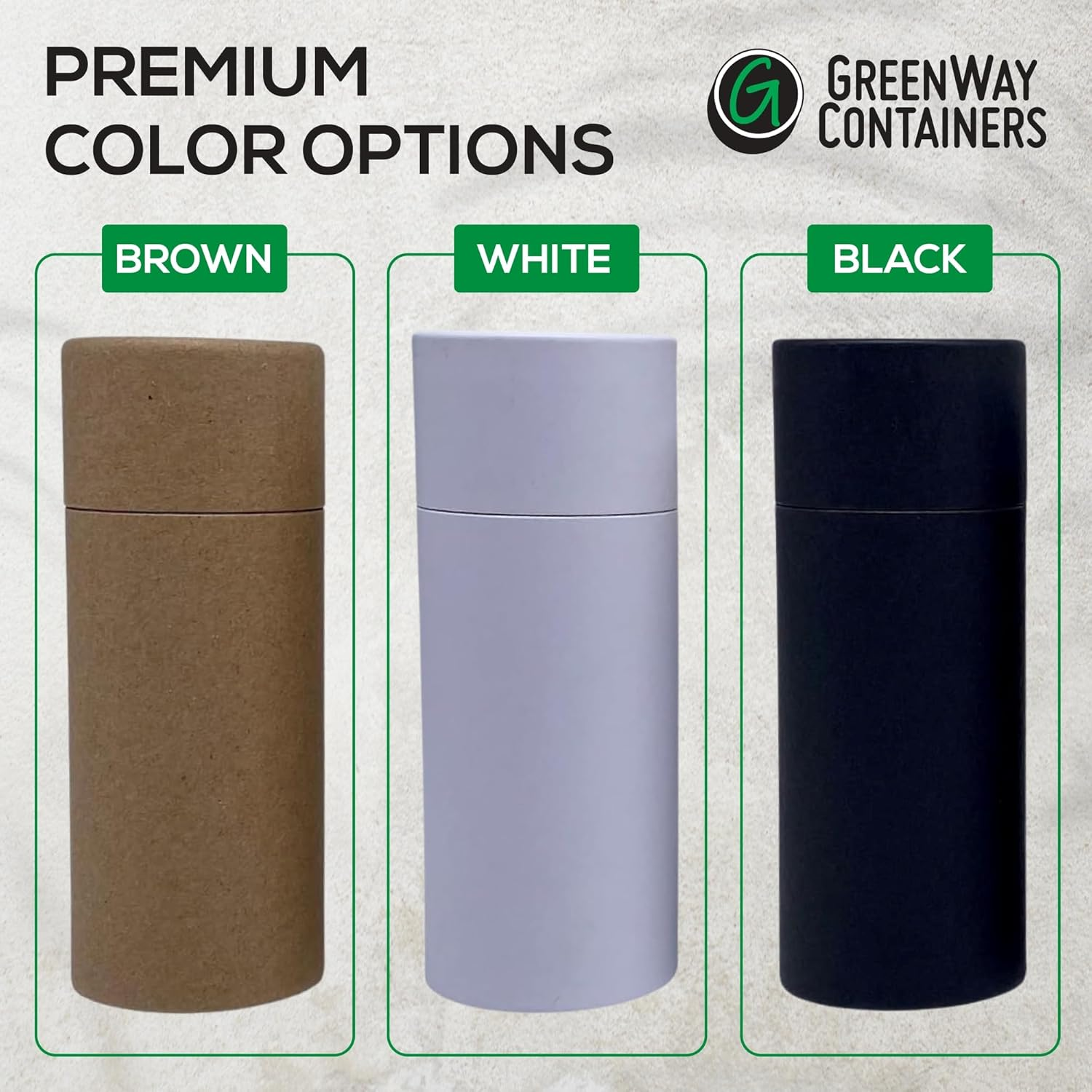 Greenway 2.5Oz / 70G Kraft Paperboard Deodorant Tubes with Lids - 25 Pack Solid Perfume Refillable DIY Cosmetic Containers - Deodorant Containers Lotion Tubes Empty Holder Kraft - White image number 3